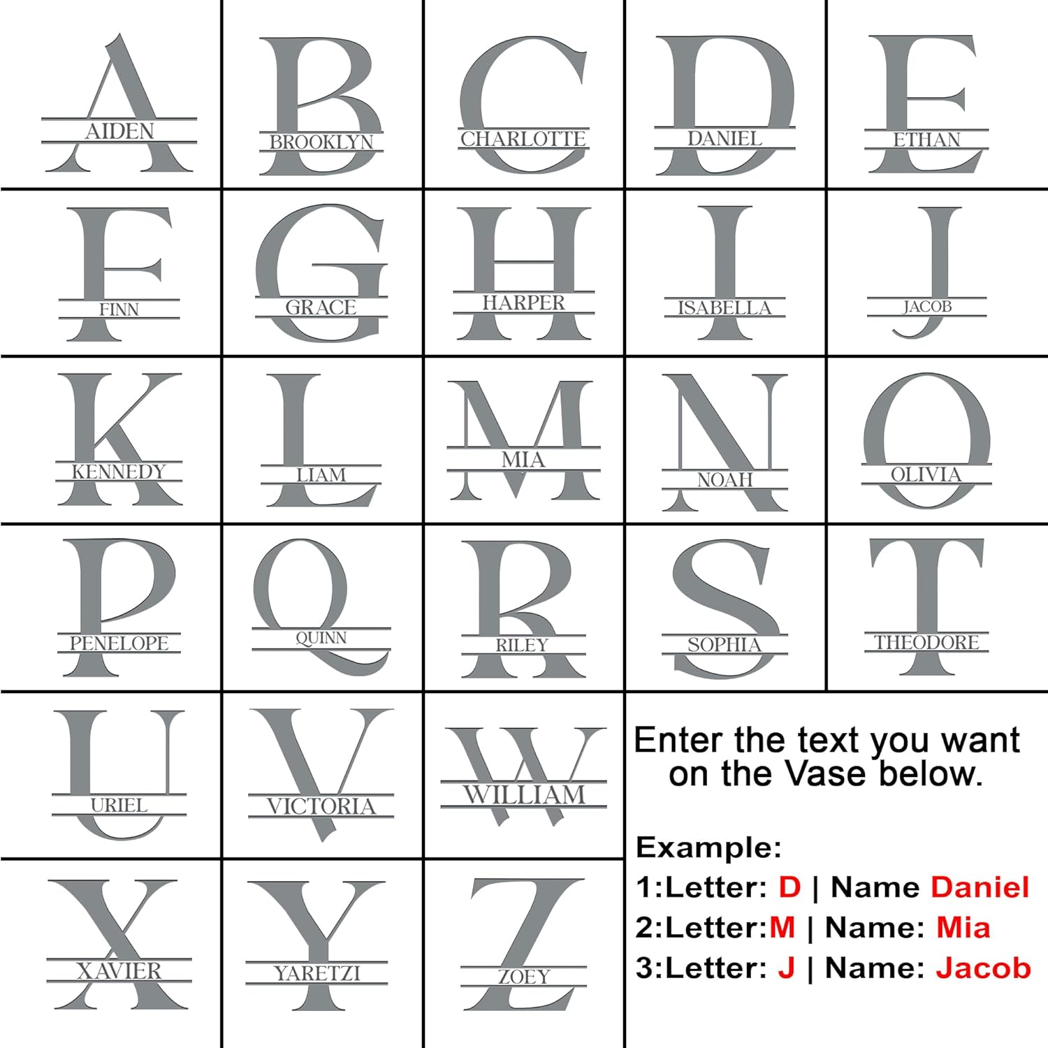 Personalized Initial Monogram Flower Bud Vase, Custom Elegant Alphabet Milk Jug Pitcher with Letter & Name, Home Decor for Women, Birthday, Mother’s Day