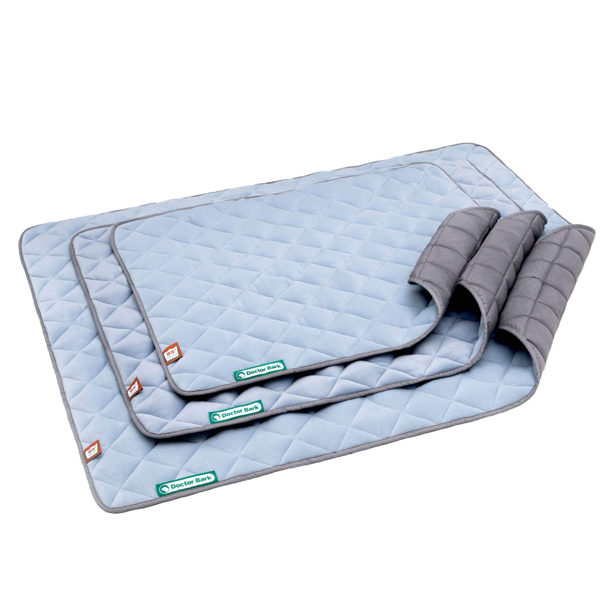 Doctor Bark Manta para perros de forro polar, reversible, mullida, robusta y mullida, para perros muy grandes, lavable hasta 95 °C (azul cielo/gris claro, XXL – 140 x 110 cm)