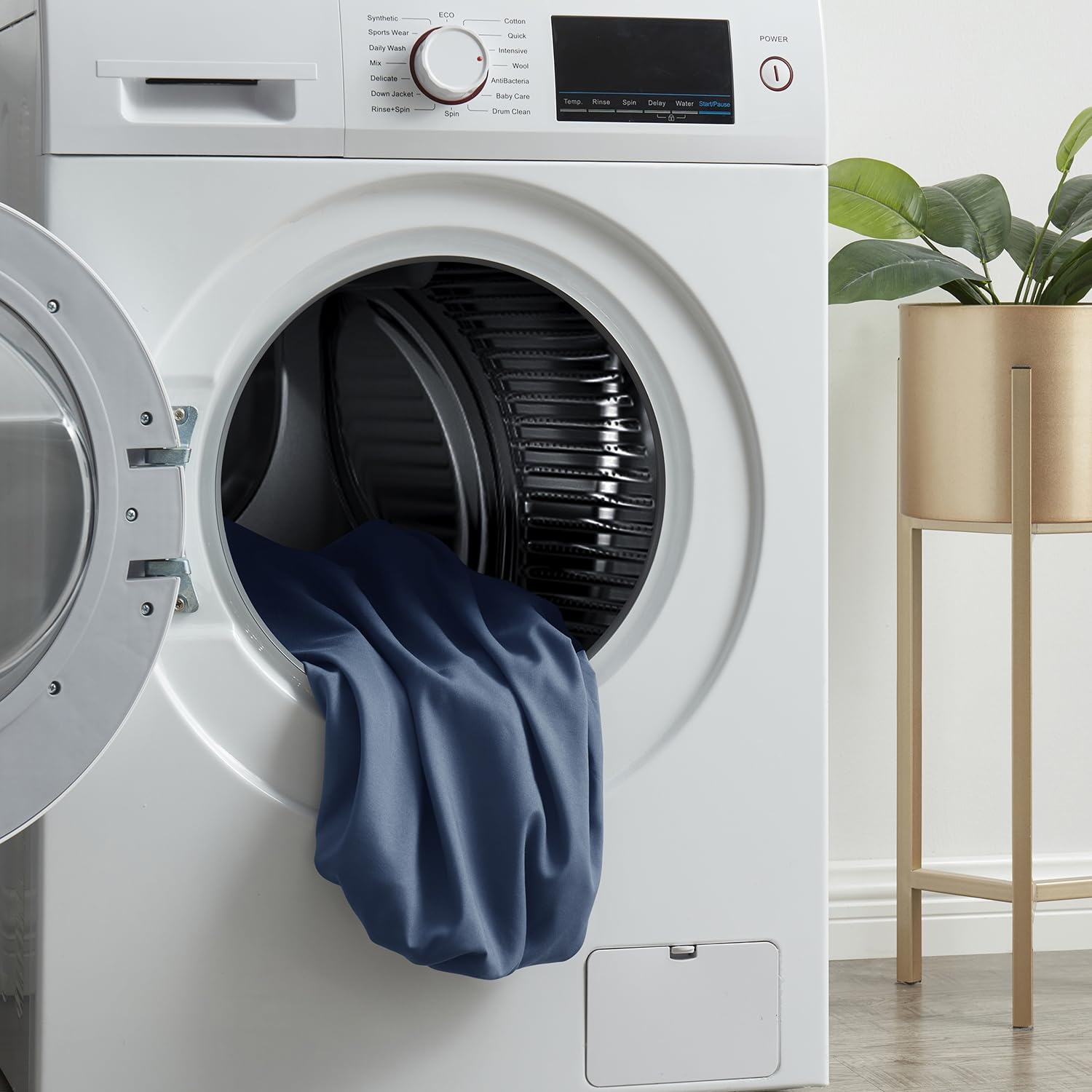 Hearth & Harbor Extra Deep Pocket Full Fitted Sheet - Fits 18 to 24 Inch Mattress – Ultra Soft 1800 Microfiber, Wrinkle-Free & Breathable – Hotel Luxury Fitted Sheet Only, Navy - Image 7