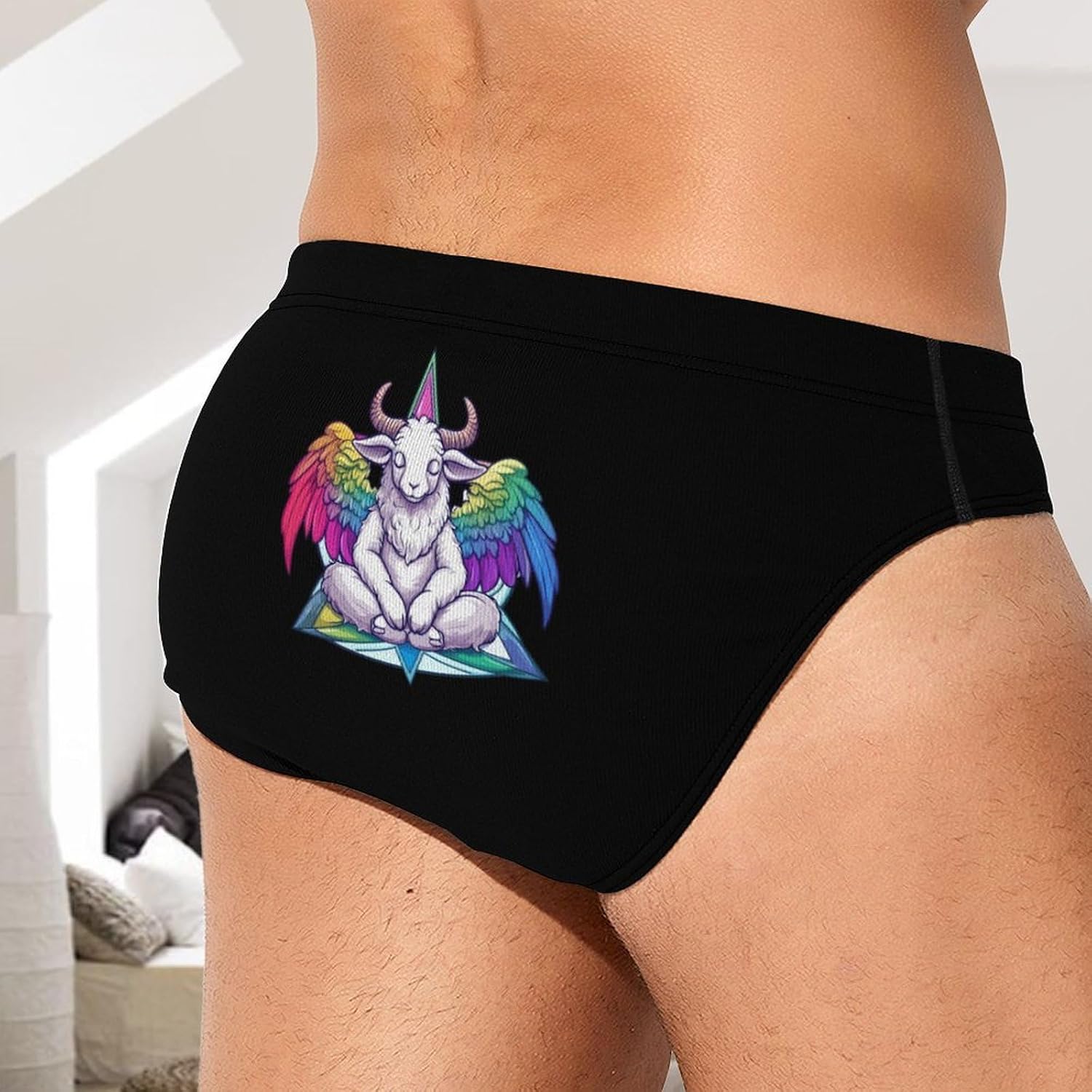 Gay Satan LGBT Goth Gay Men's Underwear Brief Print Triangle Bikinis Soft Breathable Briefs