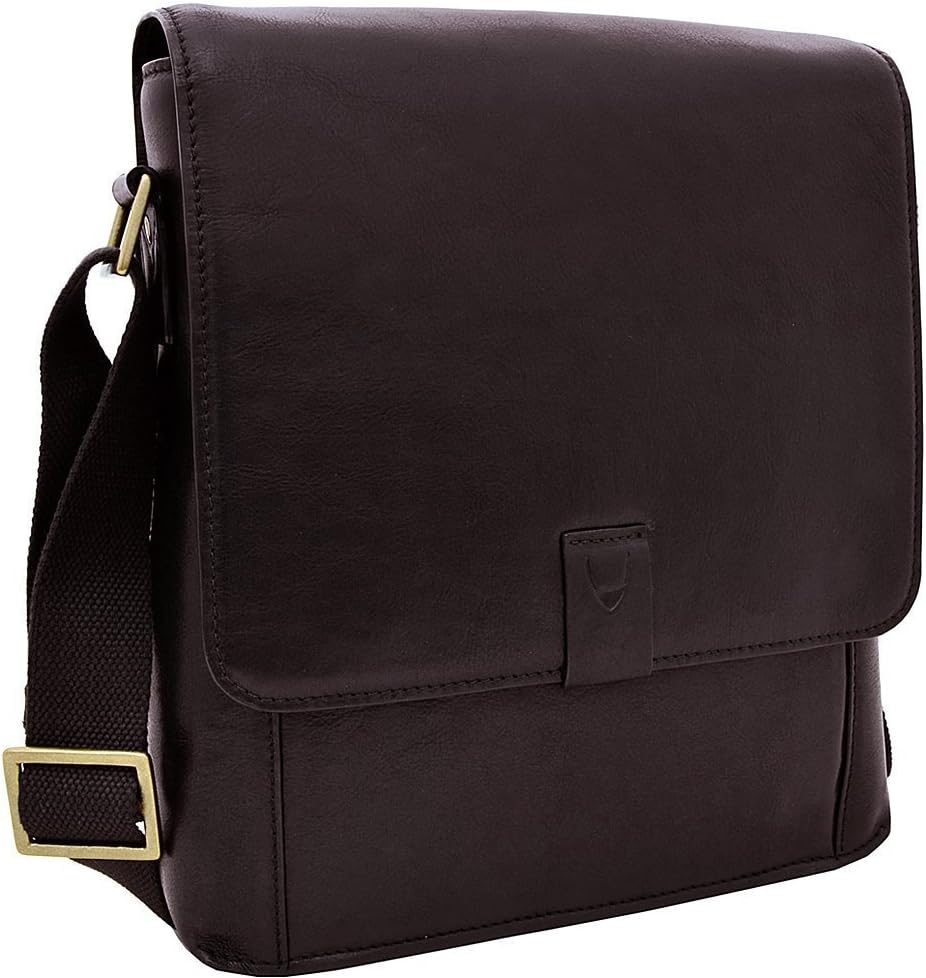 Hidesign Aiden Genuine Leather Medium Crossbody Men/Women Shoulder Messenger Bag / Travel Bag / 10.5" iPad Bag, Brown