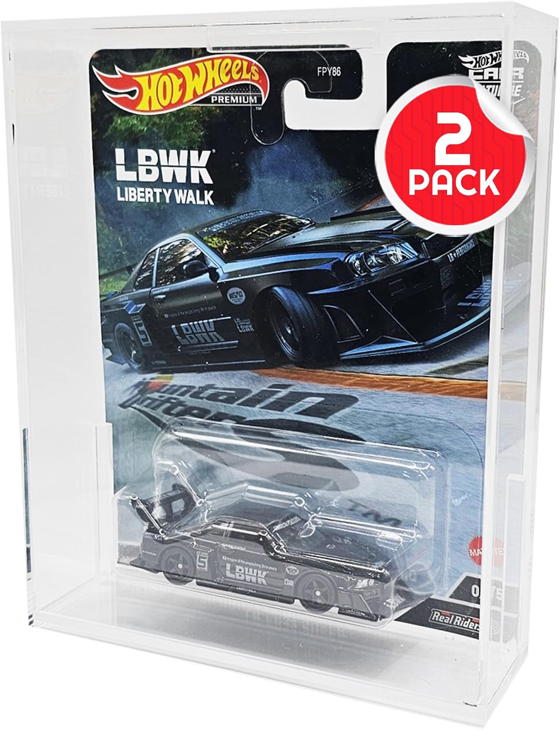 EVORETRO Hot Wheels Display Case Bundle – Premium Series & Mainline Cars – 2-Packs, Clear Acrylic, Stackable, Scratch-Resistant Storage image 2