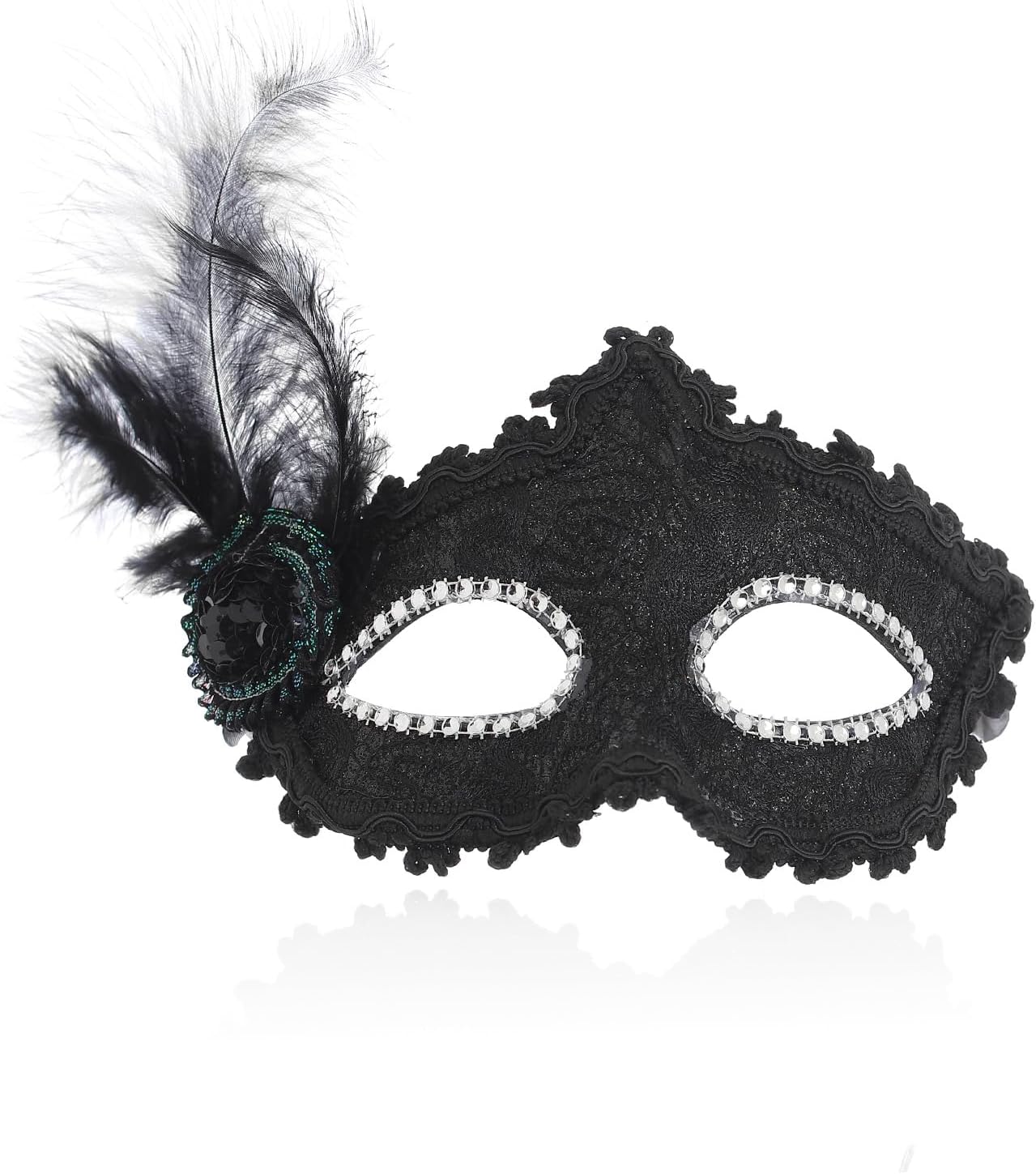 Zeelina Masquerade Mask for Women Feather Mardi Gras Masks Cosplay Fashion Shows