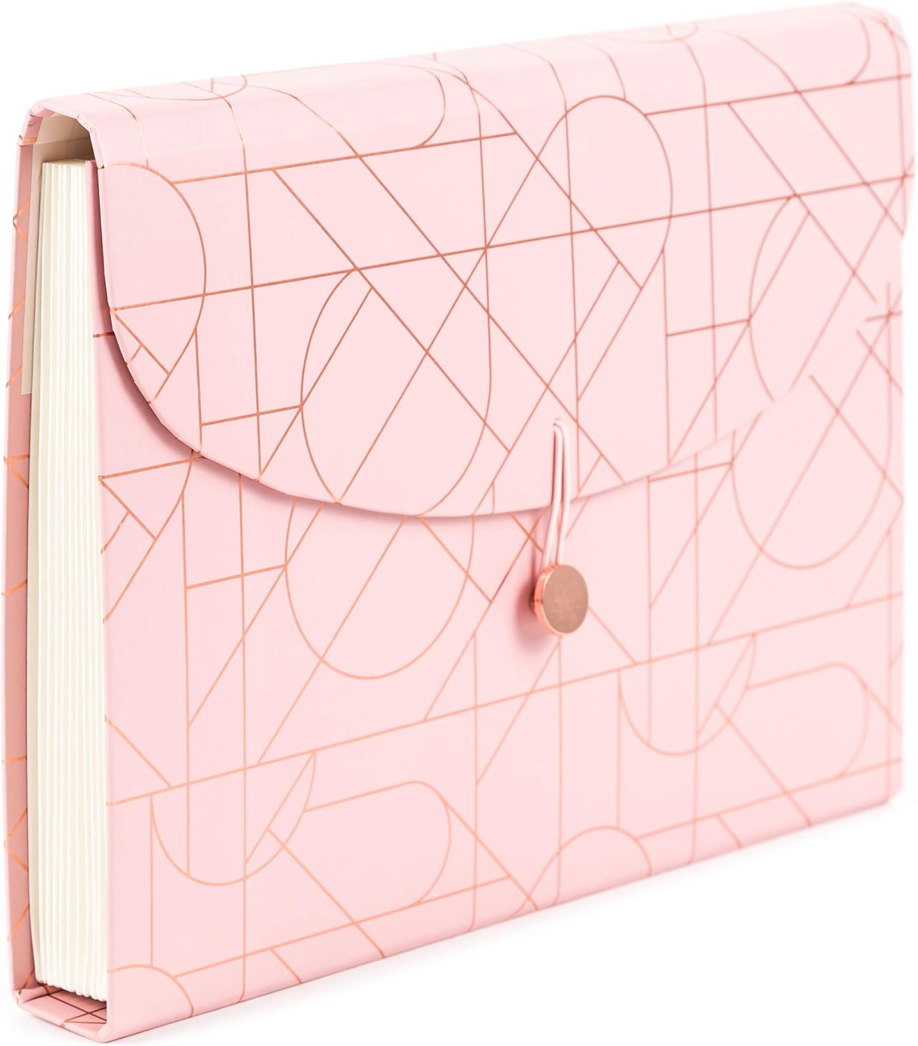 U Brands Modern Pretty Fashion Expandable File Folder, Letter Size, 13 Pockets, Pink