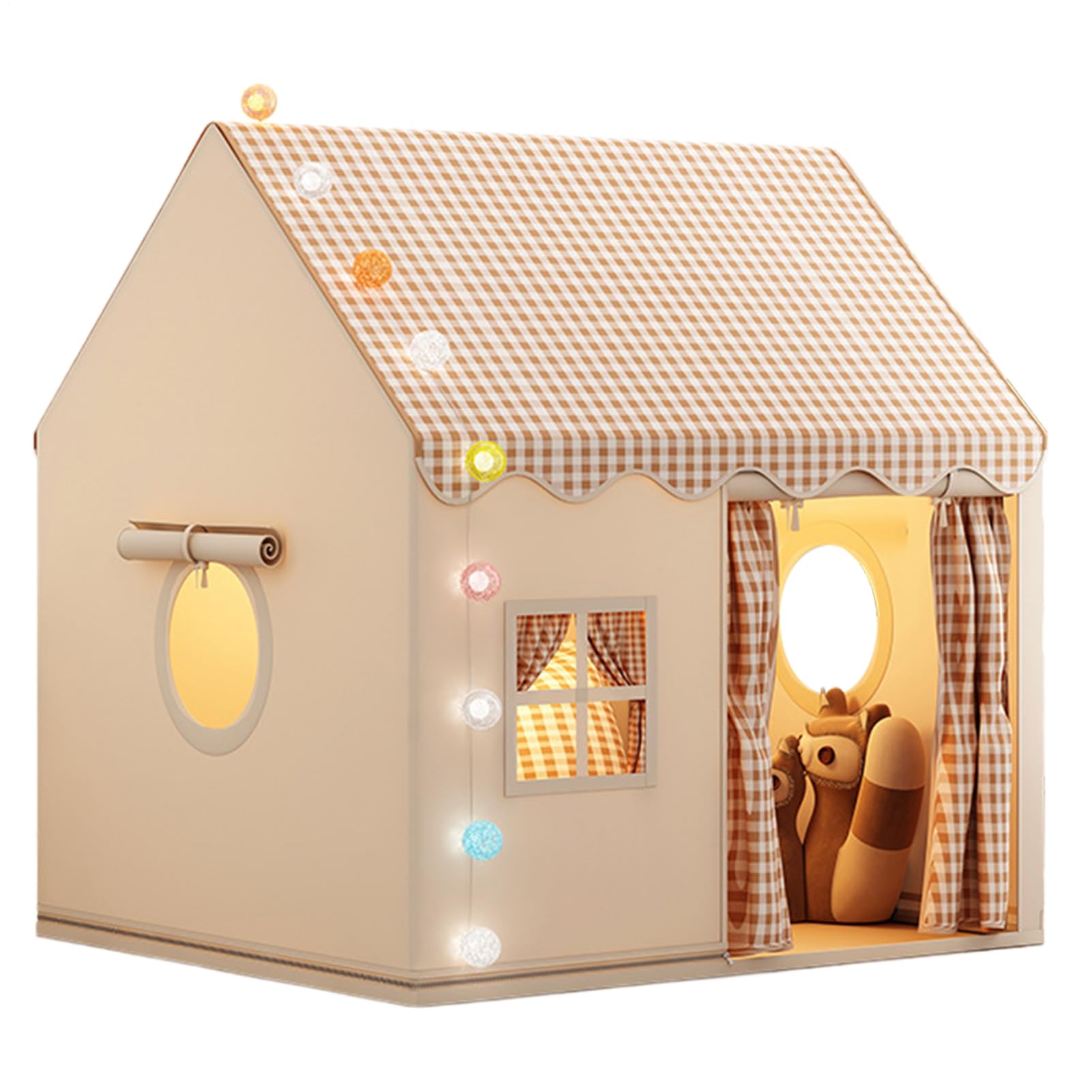 Bakaji Tente Maison De Jeu Enfants – Cabane Château Rose 120 X 116 Cm – Structure Métal + Tissu Polyester – Porte & Fenêtres – Intérieur/Extérieur