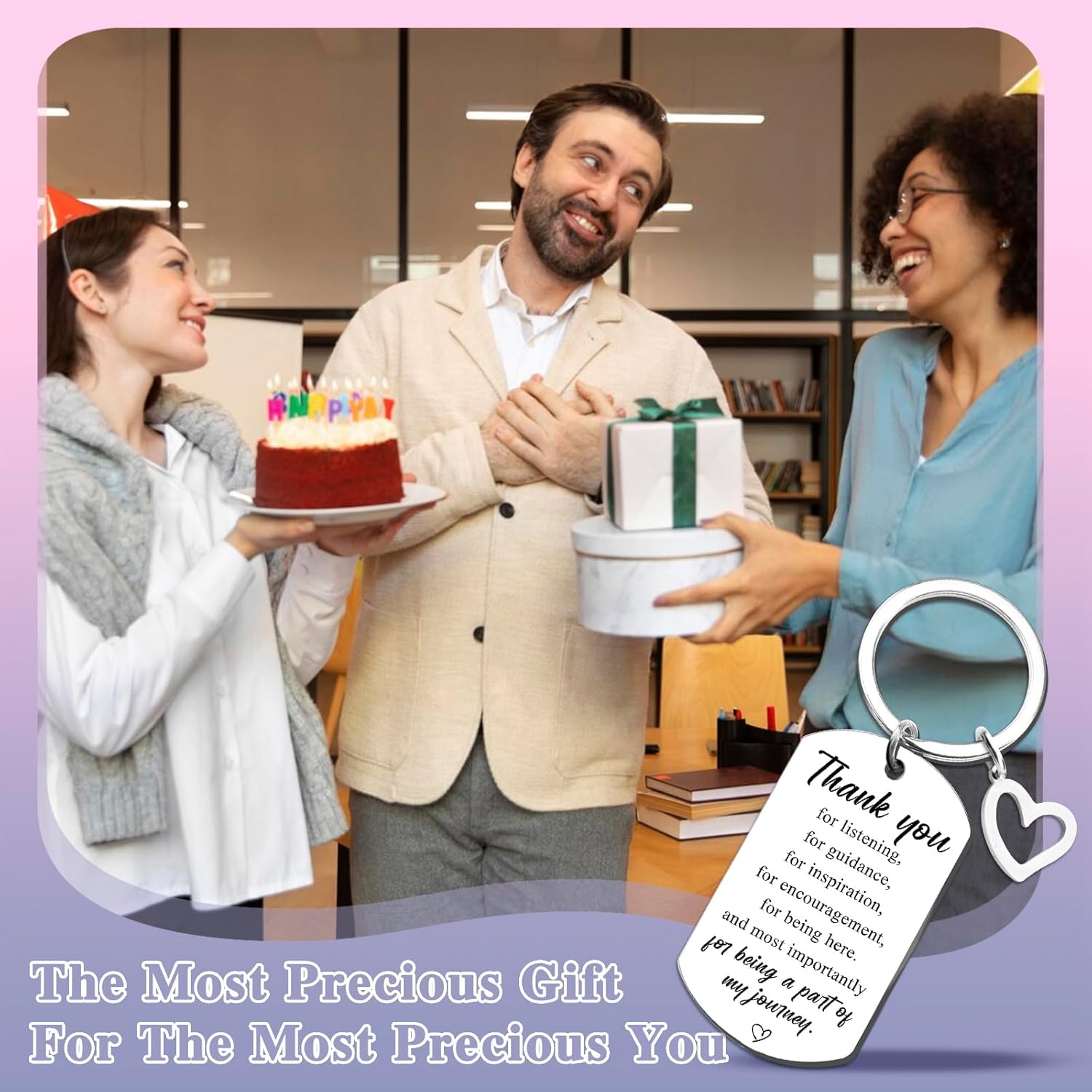 Thank You Gifts for Women Small Gifts for Coworkers Teachers Thank You Keychain Appreciation Small Birthday Gift for Coworkers Nurses Employee - Image 7