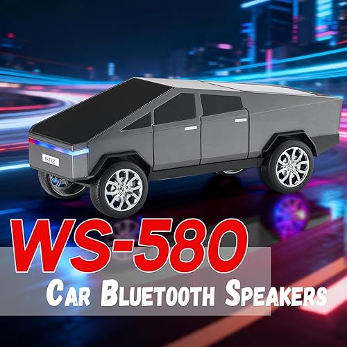 Miniatura 9 de Future Style Pickup Truck Replica Altavoz Bluetooth - Modelo inalámbrico portátil con pantalla de visualización, sonido HD, emparejamiento estéreo