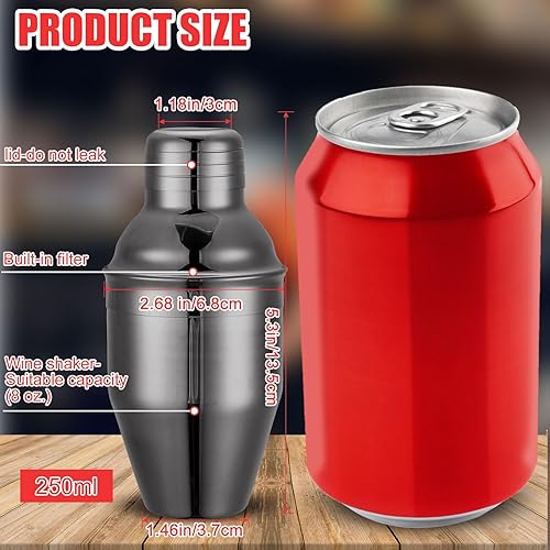 Miniatura 2 de Nitial Coctelera profesional de acero inoxidable, 6 unidades, mezclador de bebidas Martini, colador integrado para barman sin fugas, mezclador