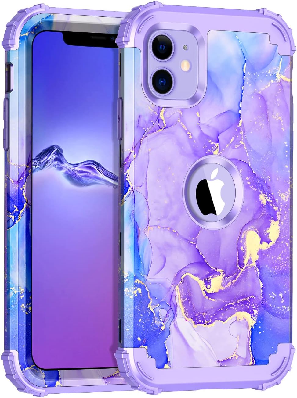 Rancase for iPhone 12 Case,iPhone 12 Pro Case,Three Layer