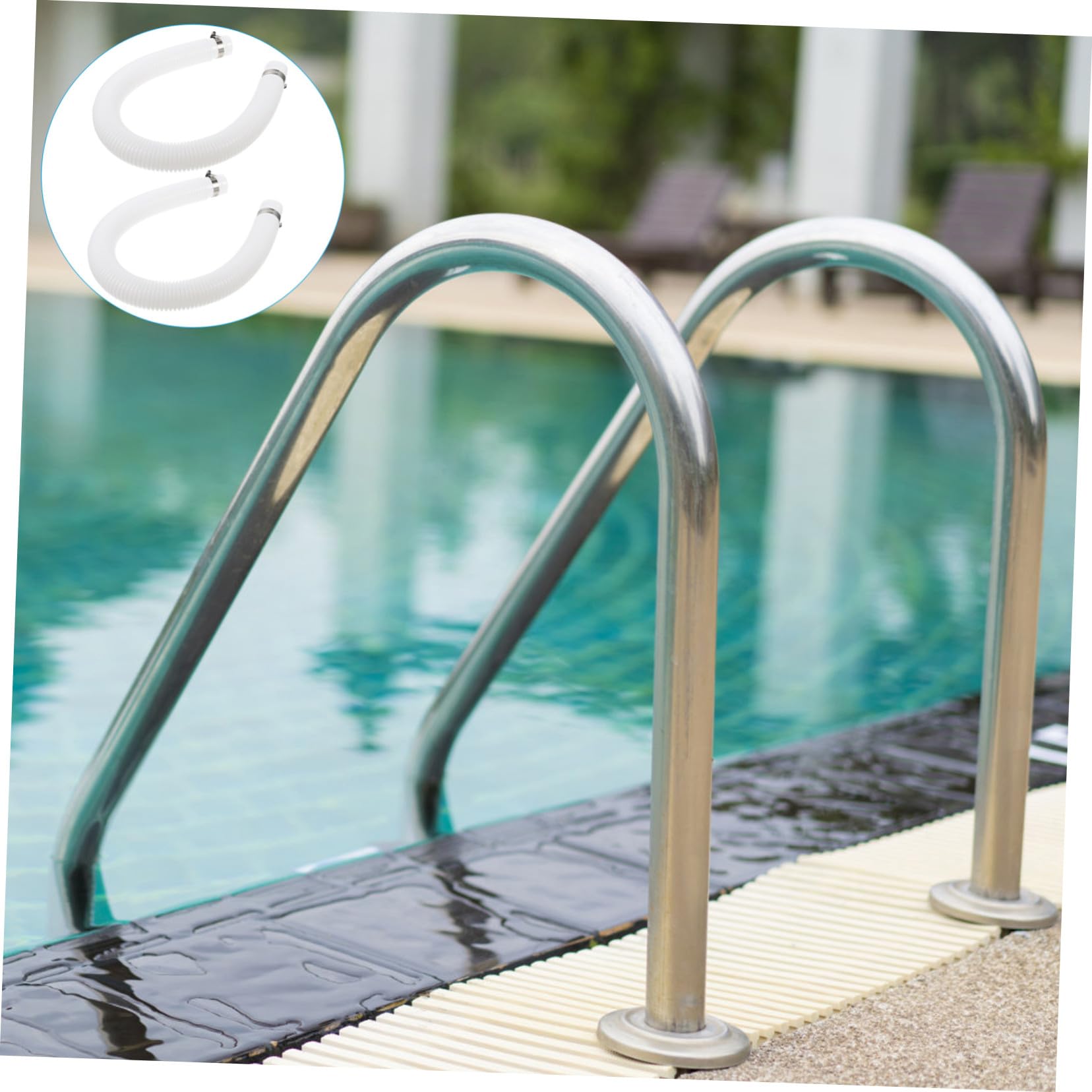 Poolschlauch Ersatzschlauch für Filterpumpen, Weiß, Flexibel