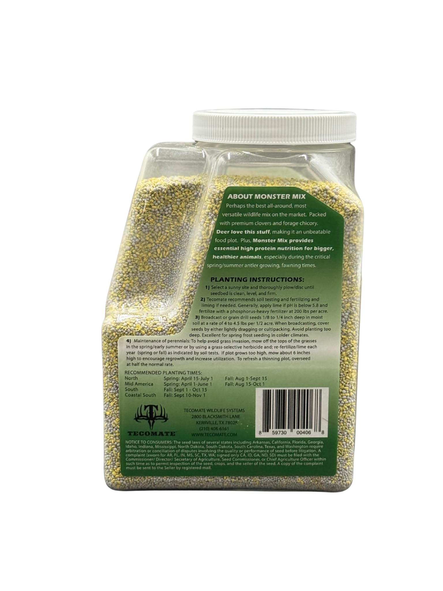 Tecomate Monster Mix Turkey and Deer Food Plot Seed. Premium Clover and Chicory Blends Provide Fall Attraction for Hunting Food plots & Year-Round Nutrition for Healthier Deer (4 LB)