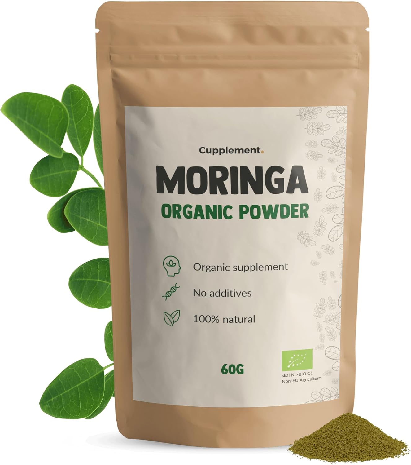 Moringa 60g – Organic – Free Scoop – Superior Quality Powder
