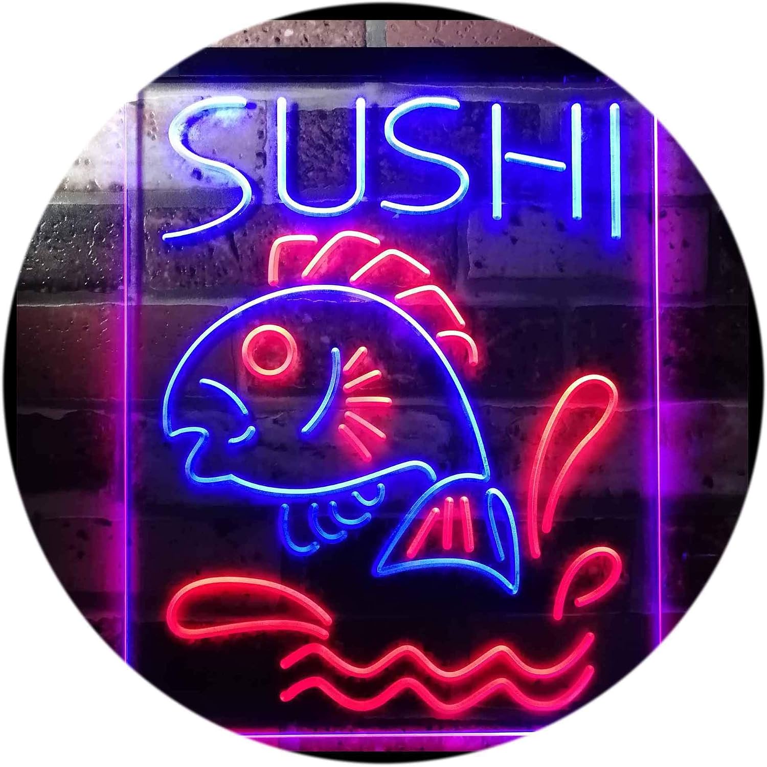 ADVPRO Sushi Fish Shop Restaurant Japanese Food Dual Color LED Neon Sign Red & Blue 16" x 24" st6s46-i3143-rb