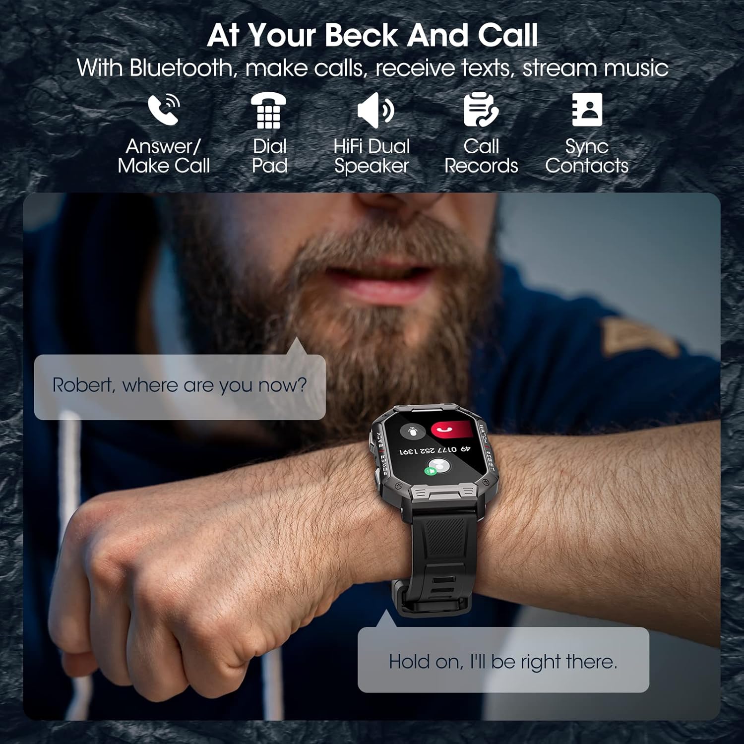 Person using DEKELIFE G68 Smartwatch to answer a call