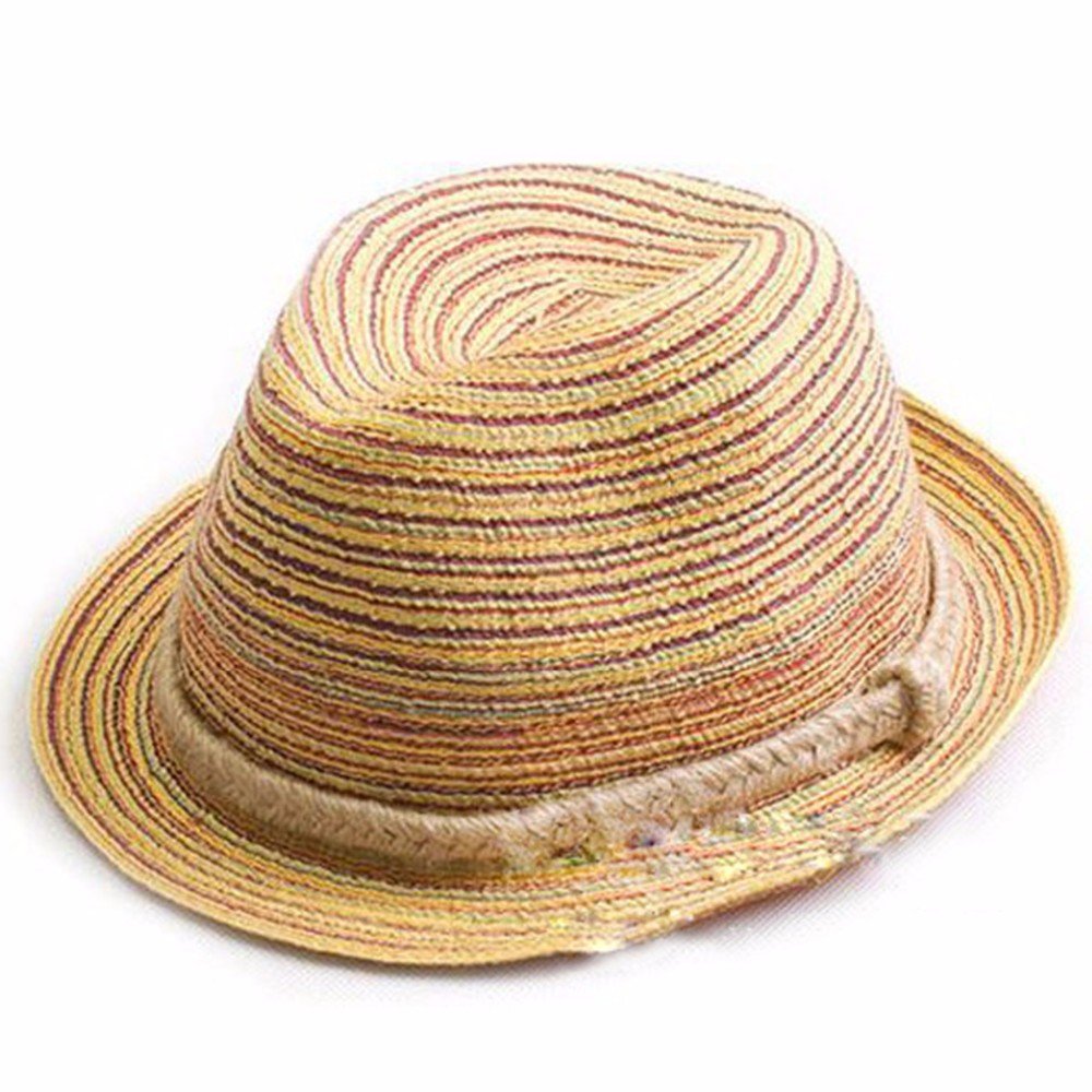 Fashion Summer Bohemia Handmade Braid Multi-Colour Twill Floppy Sun Hat Panama Hat Ladies Straw Hats Shapeau Paille Sunhats