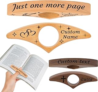 Custom Thumb Book Page Holder, Personalized Book Page Holder with Name and Icon, Custom Wood Page Holder, Gift for Book Lovers, Suitable for Parents and Partners, Christmas, Teacher's Day (S2)