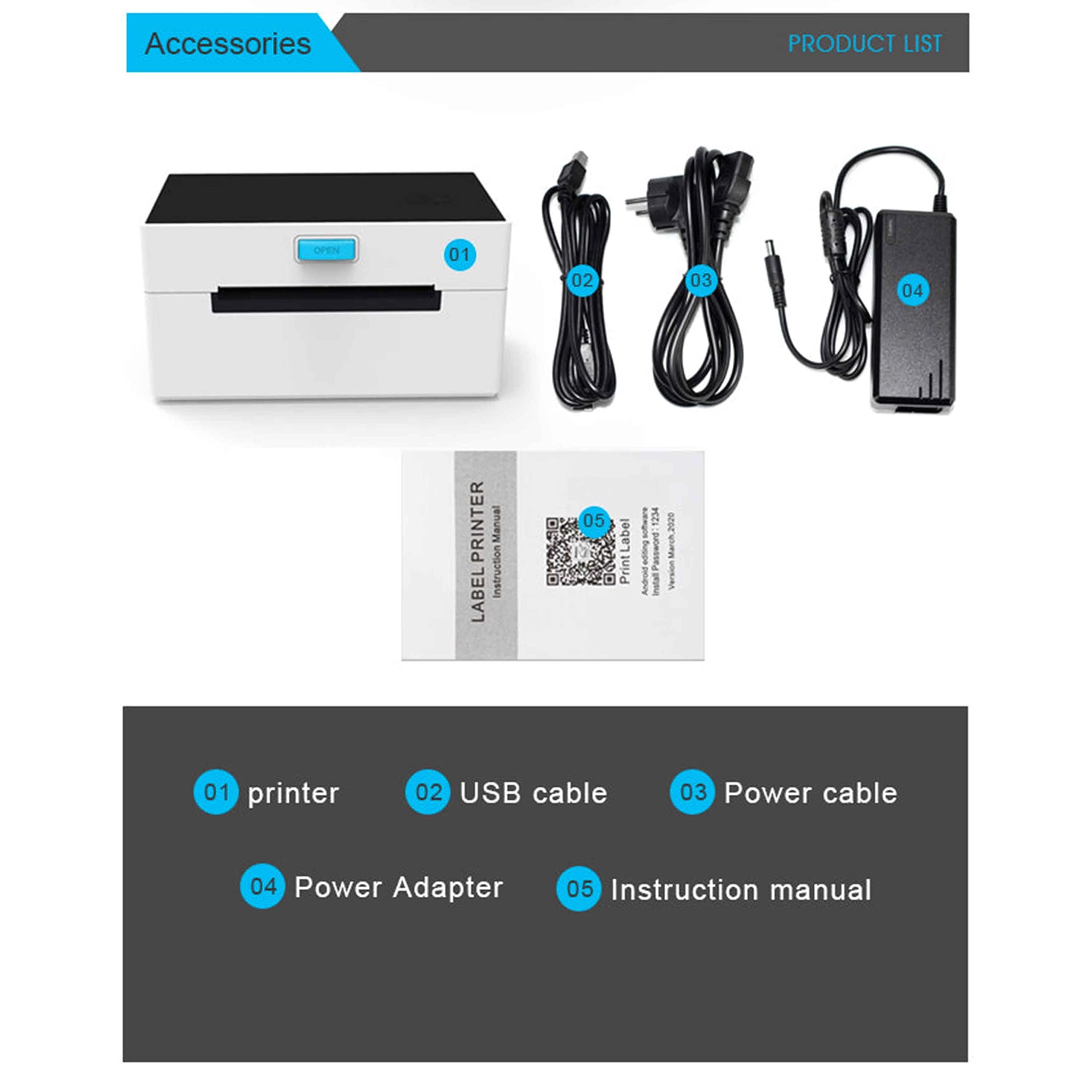 SIMPLETEK – Stampante Termica Fino a 110mm USB & Bluetooth | Compatibile Windows Mac iOS Android per Etichette, Ricevute, Scontrini, Comande, Spedizioni