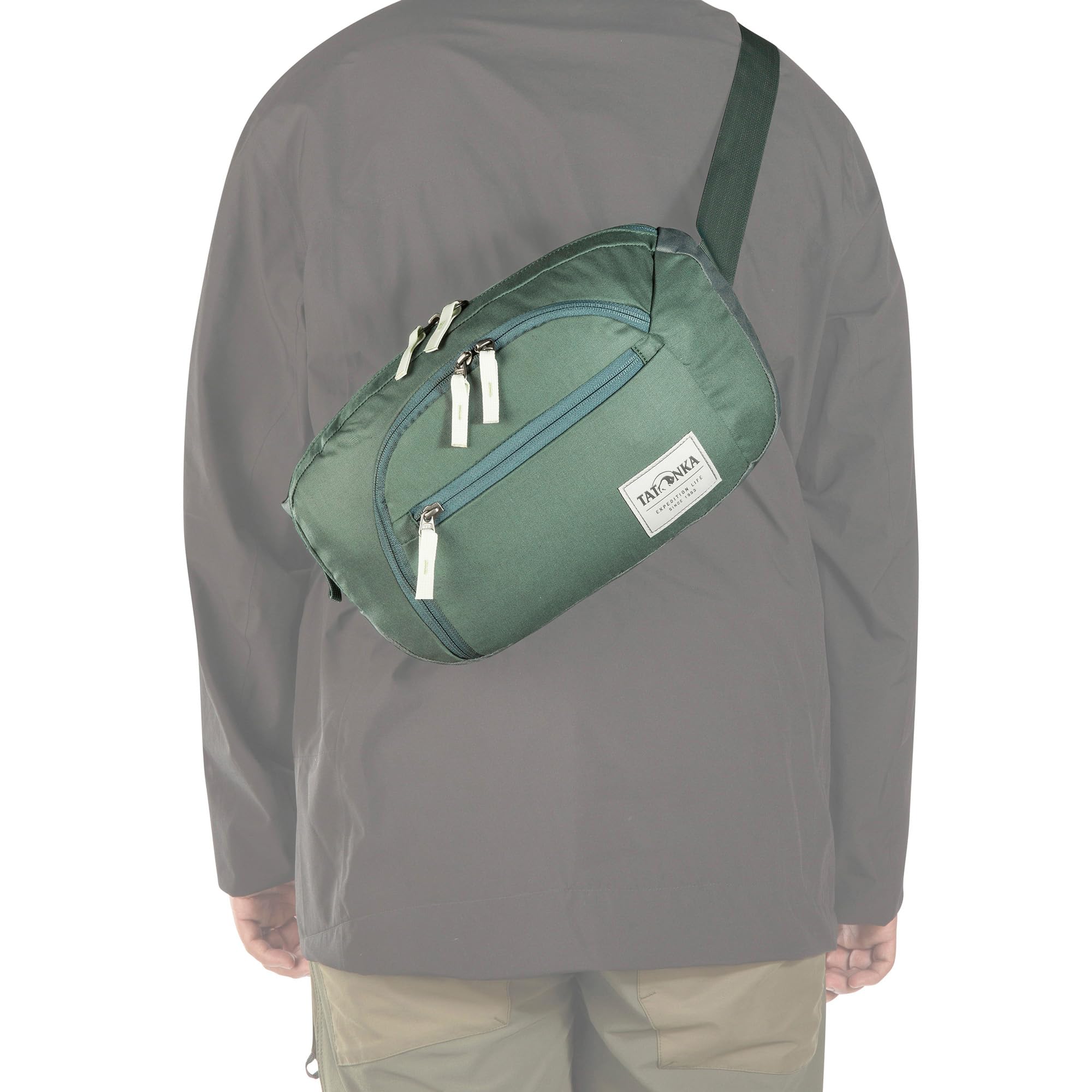 Tatonka Bauchtasche Hip Sling Pack 5 Kapok - Stylische Hüfttasche mit DREI Reißverschluss-Fächern inkl. Organizer - Auch als Crossbody Bag oder Sling Pack tragbar