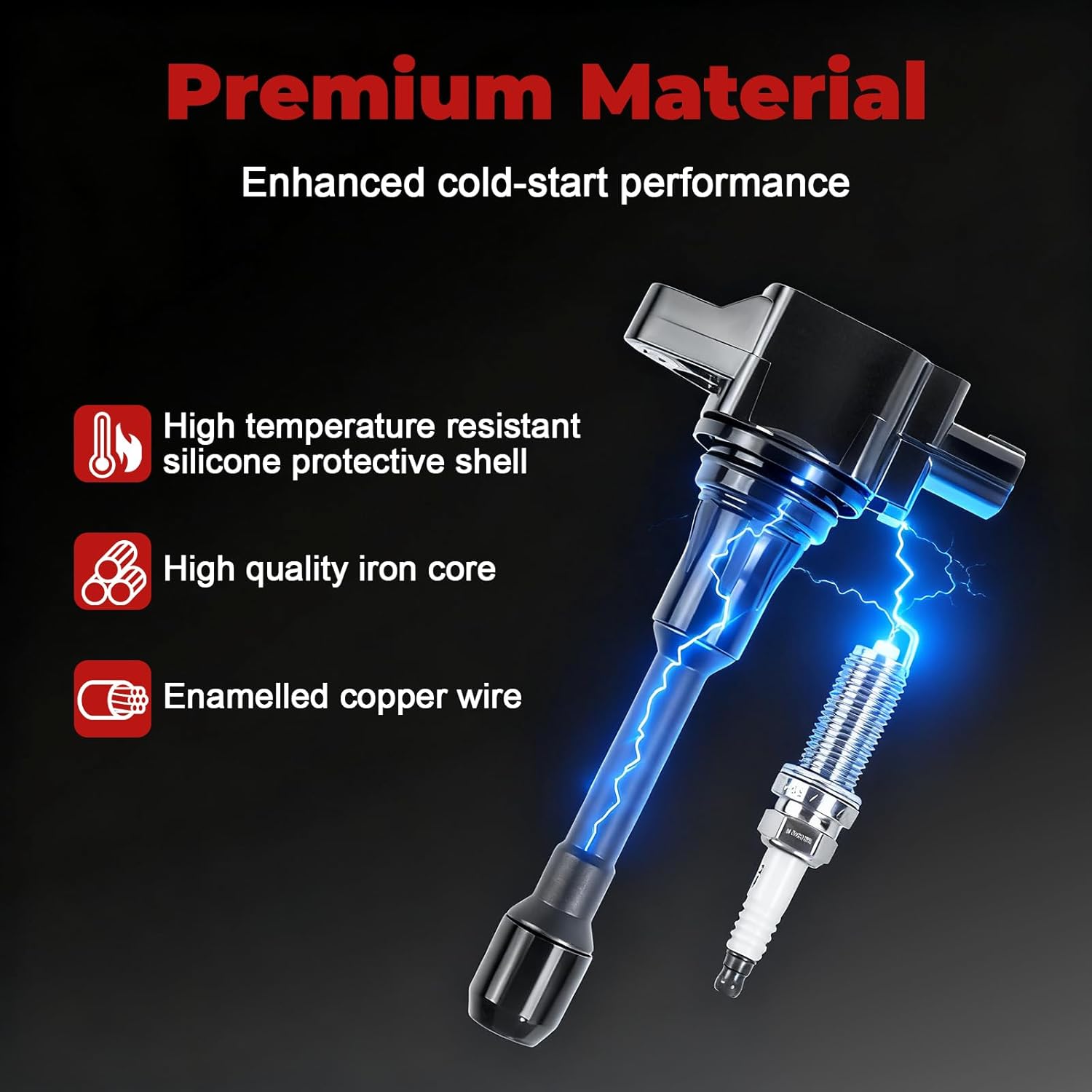 Ignition Coil pack UF549 and Iridium Spark Plug 9029 Set of 4 Compatible with Sentra Altima Versa Rogue Cube Urvan Frontier March NP300 QX60 Q70 FX50 M56