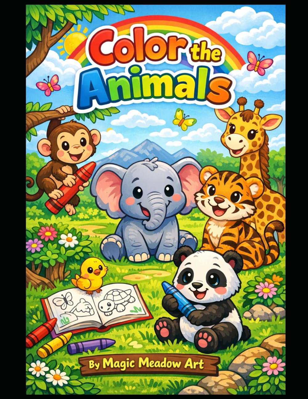 Color The Animals: Fun and Easy Animal Illustrations for Kids Ages 3–8