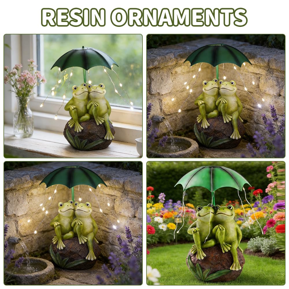 Lotvic Statue de Grenouille Solaire, Figurine Grenouille, Statue de Garden, Figurines Décoratives de Jardin en Résine, Décoration de Jardin,pour L'extérieur, Balcon, Salon, Bureau