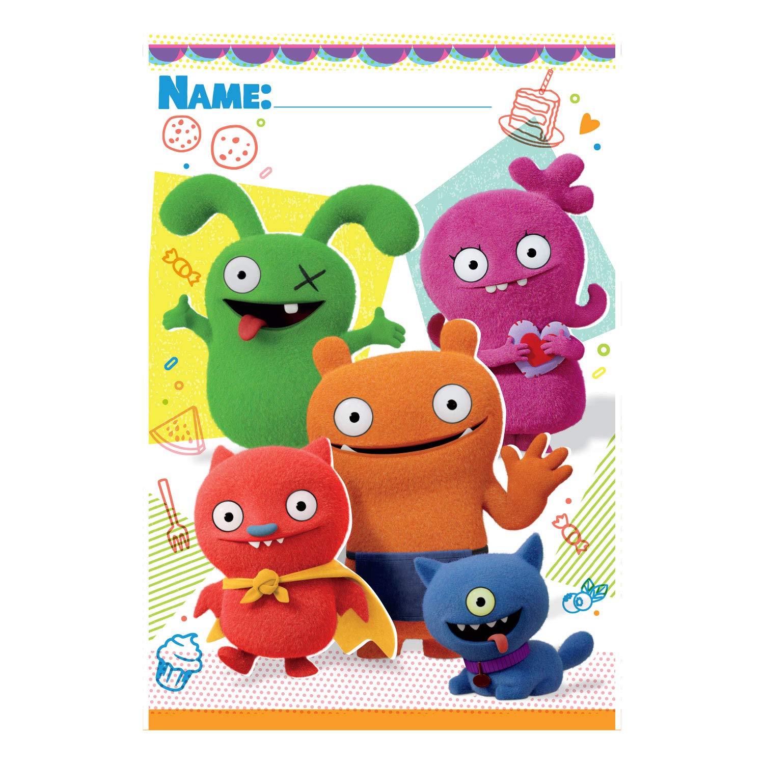 Amscan Colour 370467 Party Loot Bags Ugly Dolls Theme, 24Cm X 16Cm, 8 Pcs