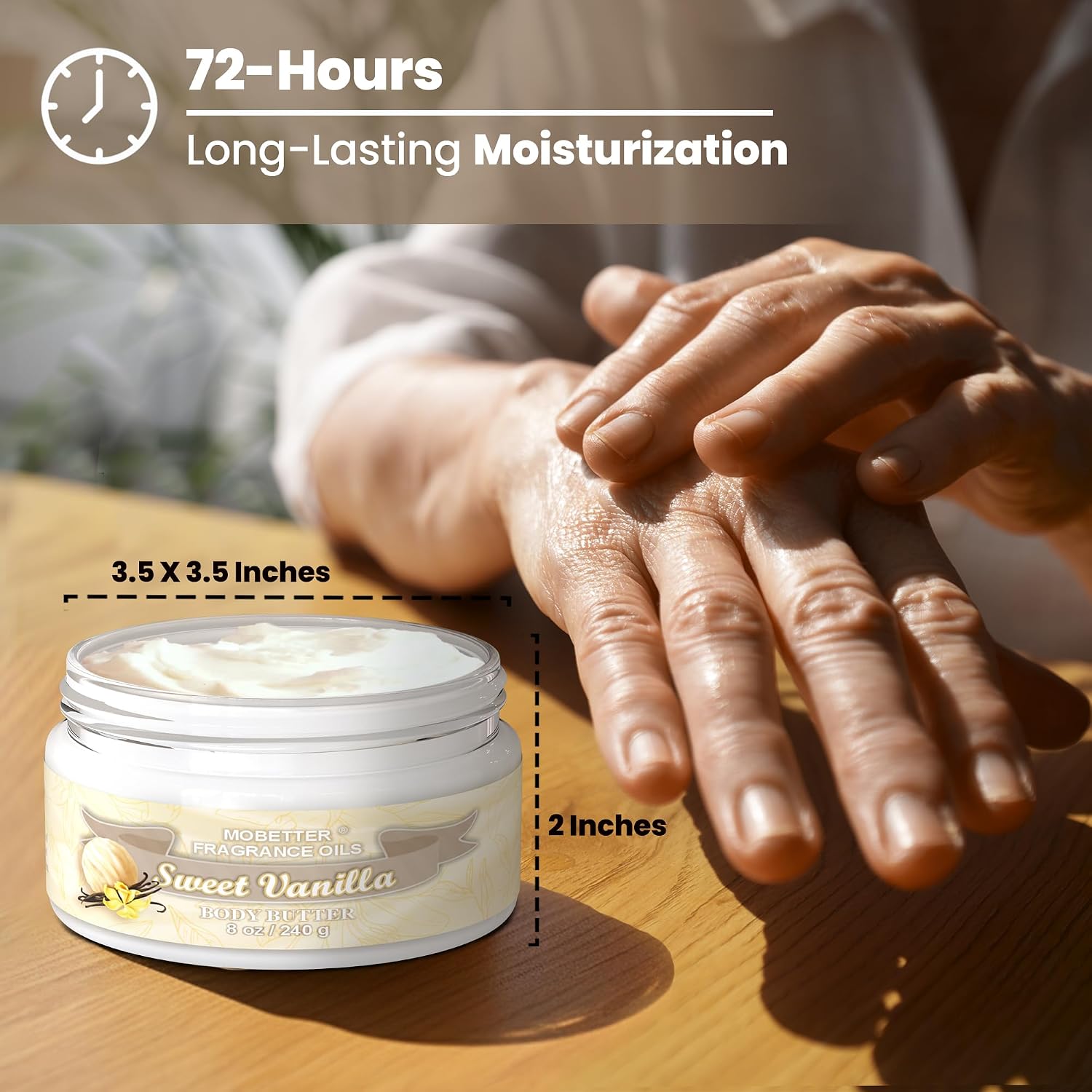 MOBETTER FRAGRANCE OILS Sweet Vanilla 8 Oz Body Butter for Unisex