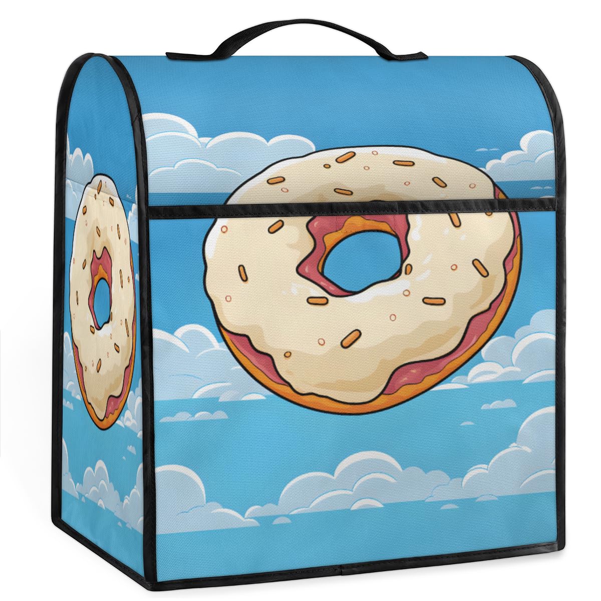 Coffee Maker Cover Donut Kitchen Appliance Covers Small Appliance Covers Blender Cover Juicer Cover Dust Covers for Kitchen Appliances with Top Handle and Pockets,Washable,B973