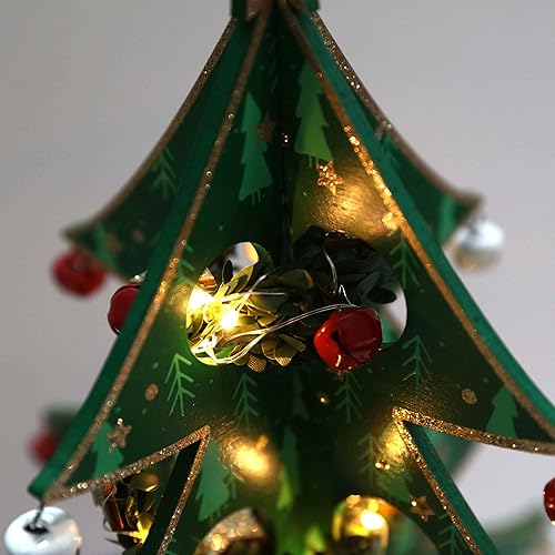 Miniatura 6 de Calendario de Adviento de madera de Navidad de 15 pulgadas con cajones e iluminación LED para adultos y niños, decoración de cuenta regresiva de