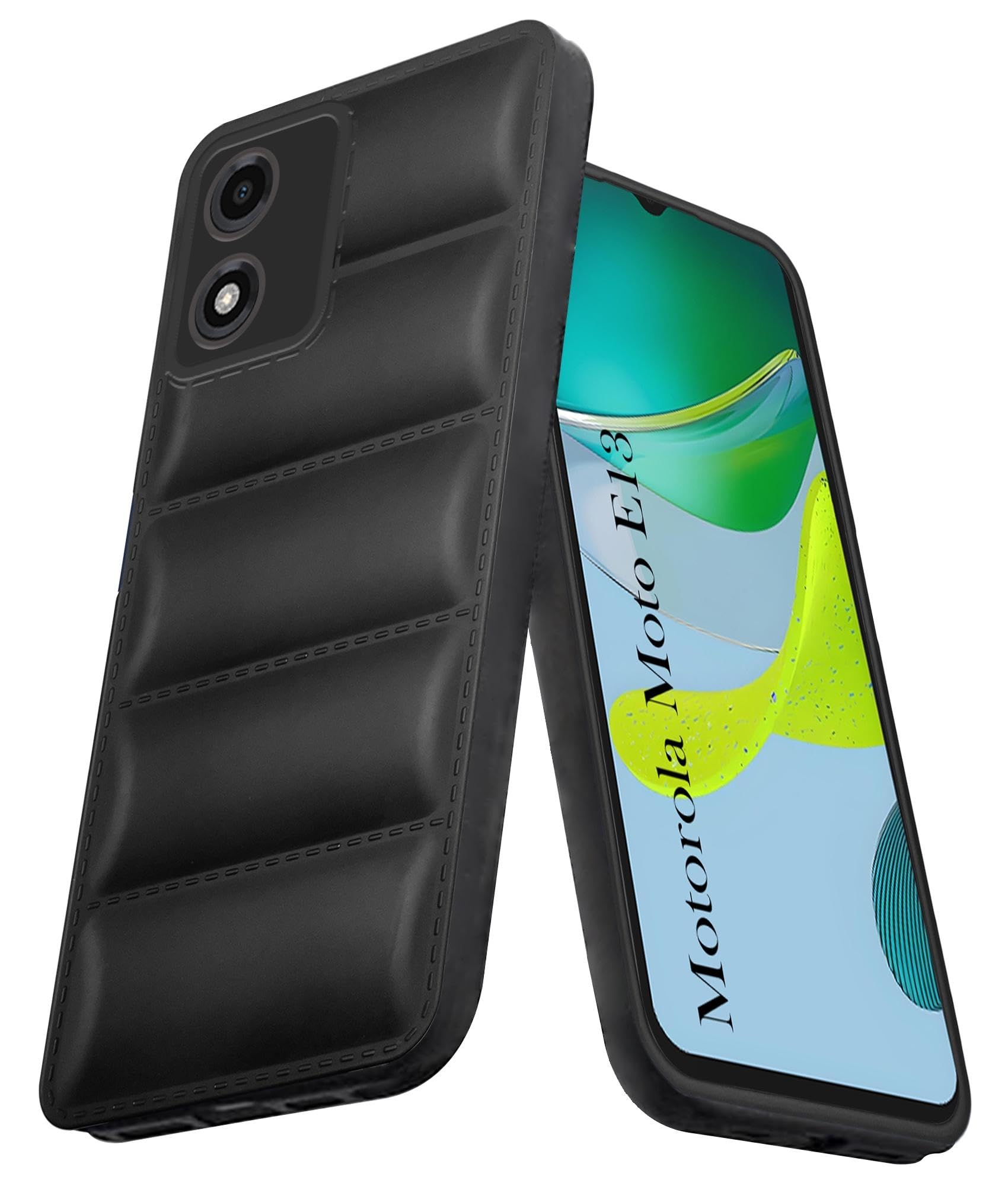 Jkobi Back Cover Case for Motorola Moto E13 (Puffer Cushion Wave Design | Camera Protection | Soft Black) (B0CVF1DNMC) Amazon Price History, Amazon Price Tracker