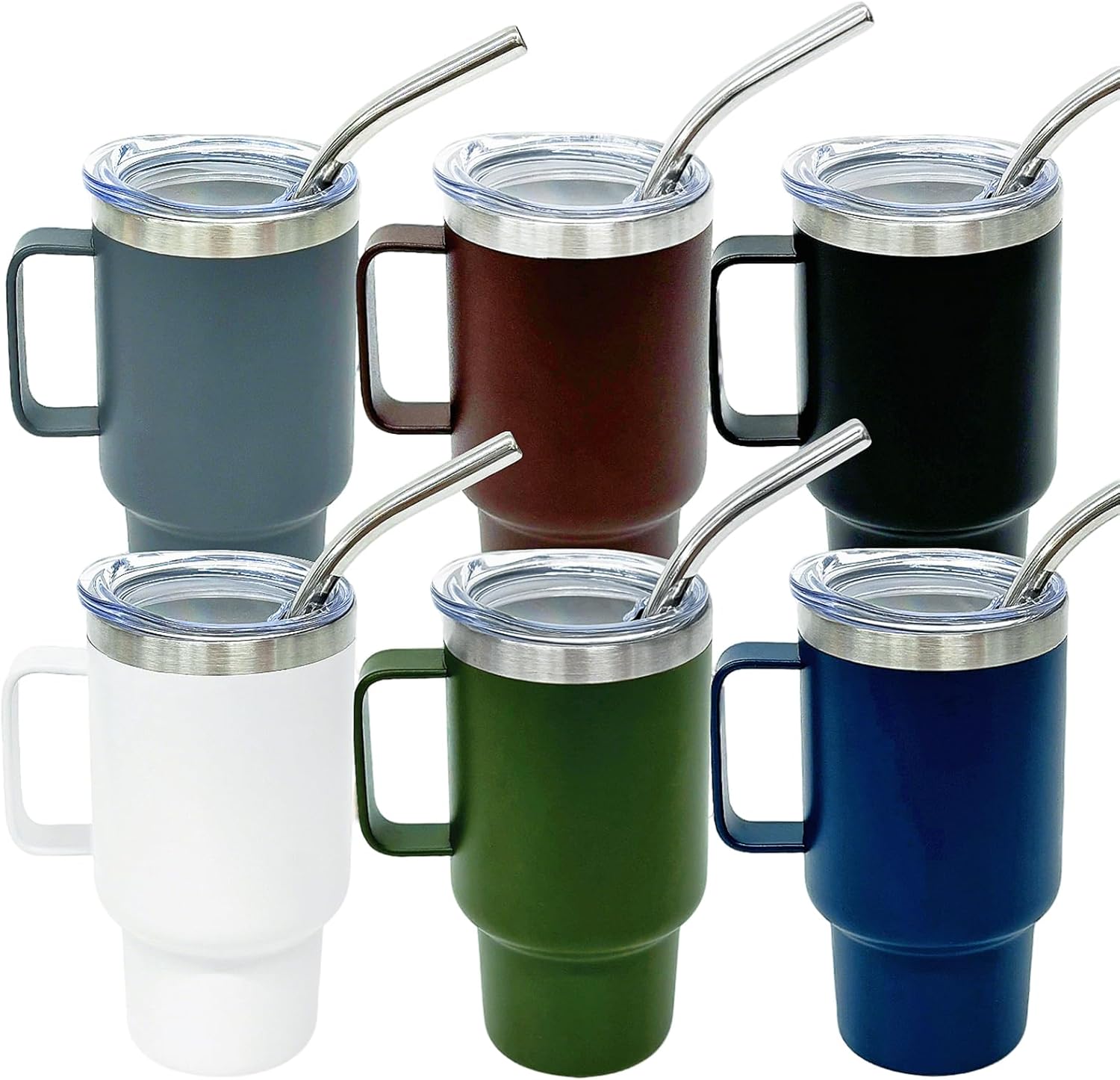 3 oz Mini Tumbler Shot Glass with Straw and Lid, 6 Pack Stainless Steel Shot Glasses with Handle, Double Wall Vacuum Insulated Tumblers for Laser Engrave, Cute Cups for Party (6 Pack D)