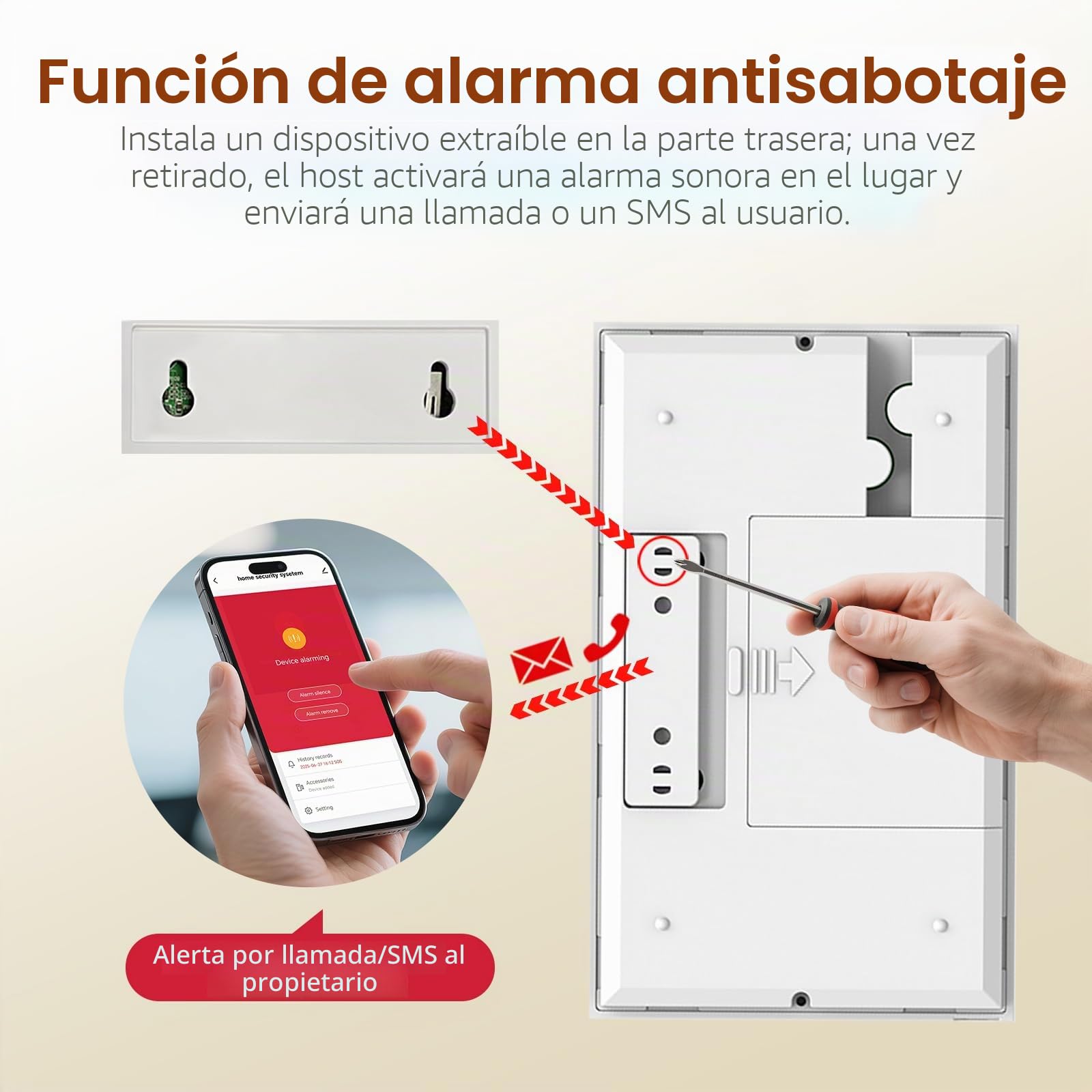 Sistema de alarma inalámbrico inteligente para el hogar, sistema de alarma con pantalla táctil, sistema de alarma WiFi DIY (detector de movimiento, sensor de ventana de puerta, control remoto, sirena