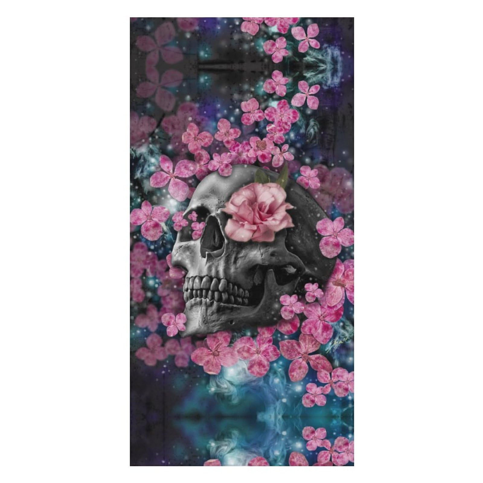 LWORZIIB Beach Towel, Skull Flower Bath Towel, Pool Towel Great for Gym Swimming 80 X 160cm