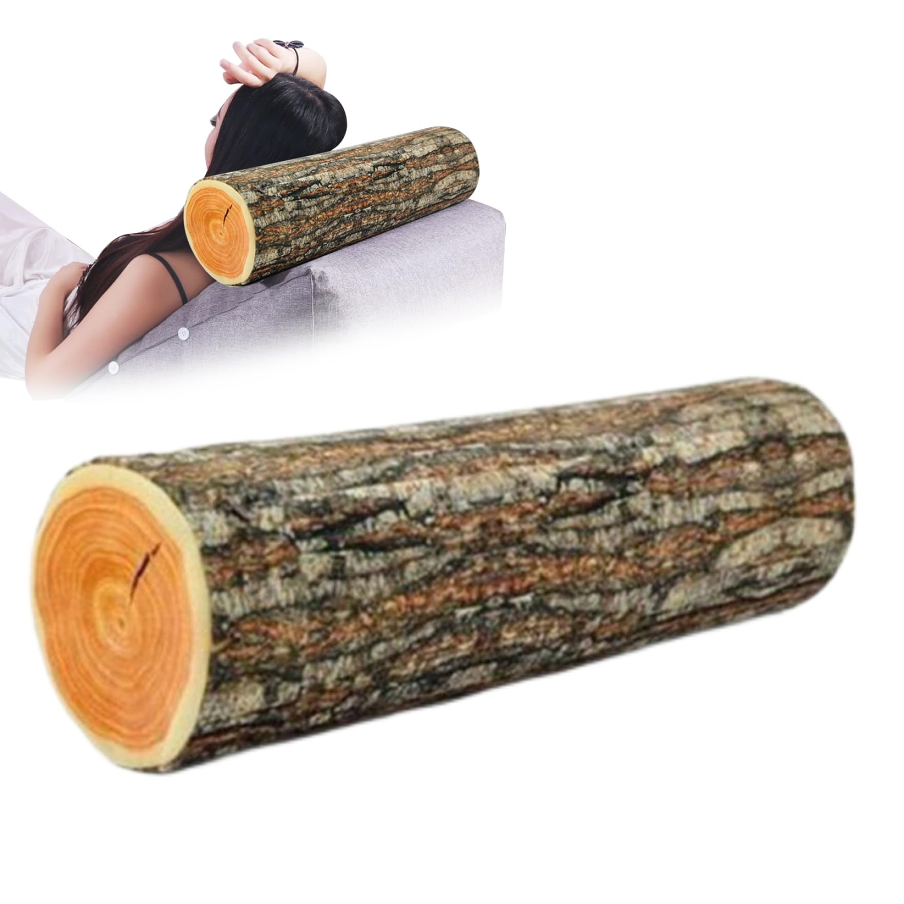 Coussin de chaise souple en forme de souche d'arbre en bois naturel rond pour deco