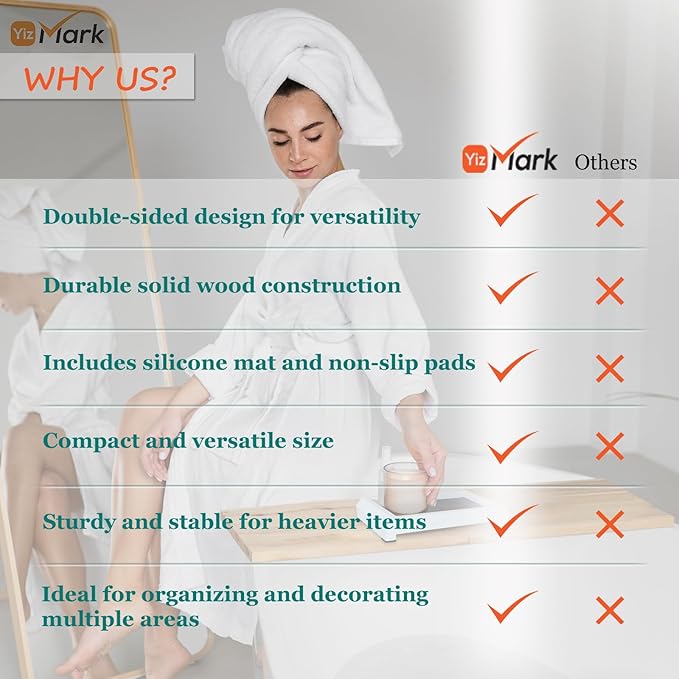 Bandeja Organizadora de Baño de Madera de Pino 24.13 x 11.43 cm miniatura 6