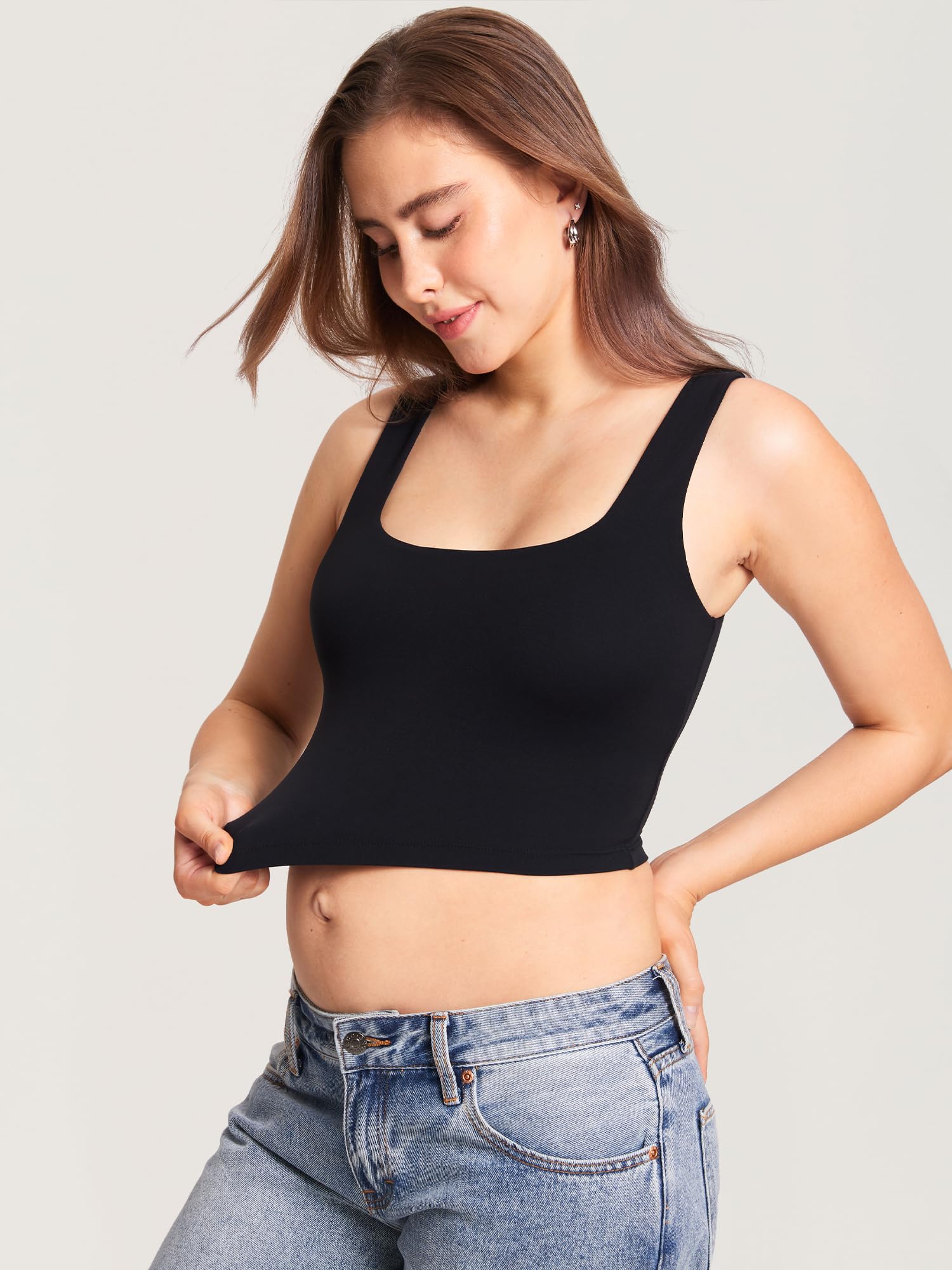 MOMANDA Damen Pump Still BH Longline ohne Bügel Sports Crop Top für Schwangerschaft Workout