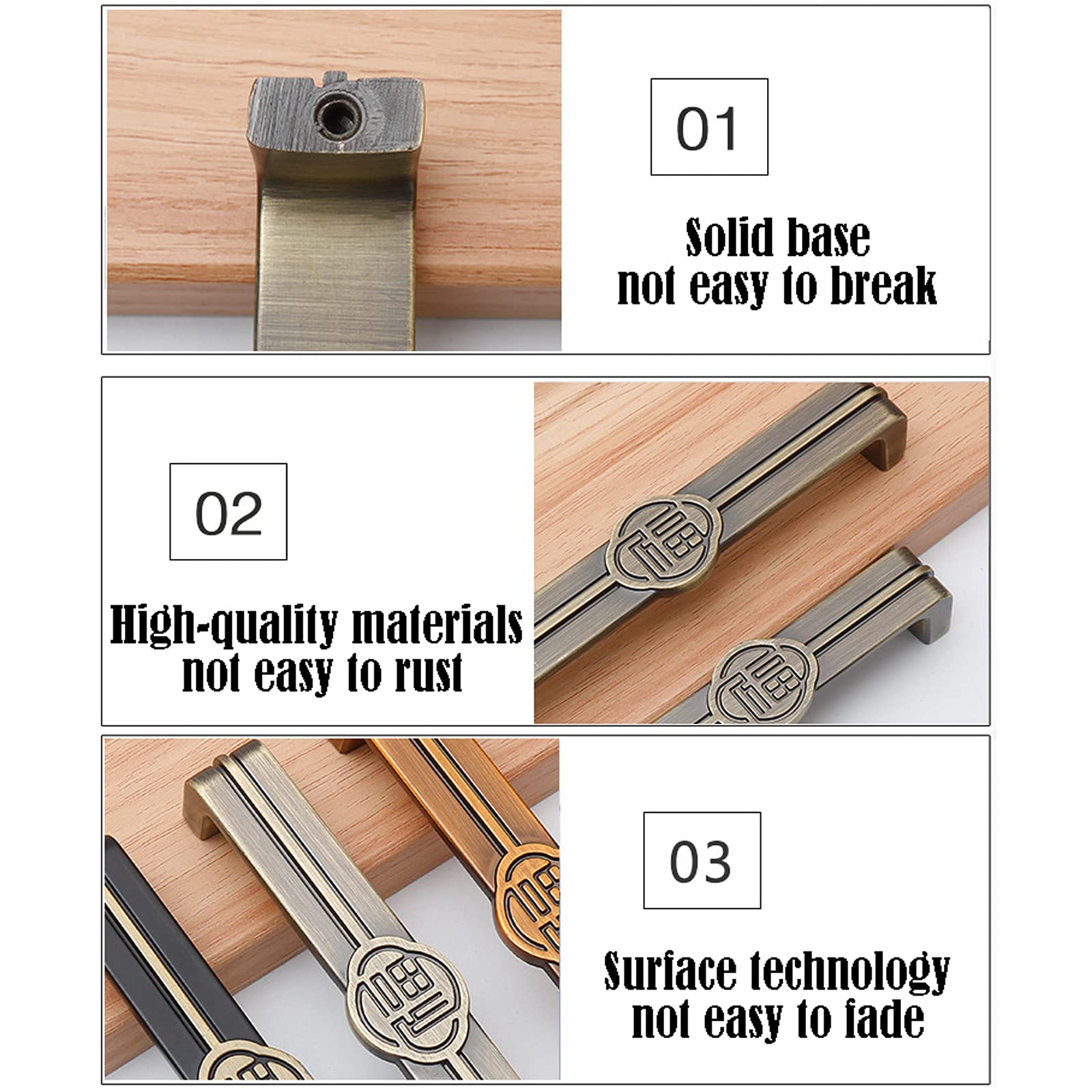 Set van 6 kastgrepen voor kast, deurgreep, keukenkast, deurgreep, trekkast, hardware, kastgrepen voor lade/deurtrekkers voor slaapkamer, badkamer, kasten en dressoirknop