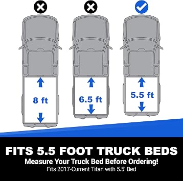 TACTIK Tri-Fold Soft Panel Tonneau Cover 5.5 ft - Fits 2017-2024 Nissan Titan with 5.5 ft Beds