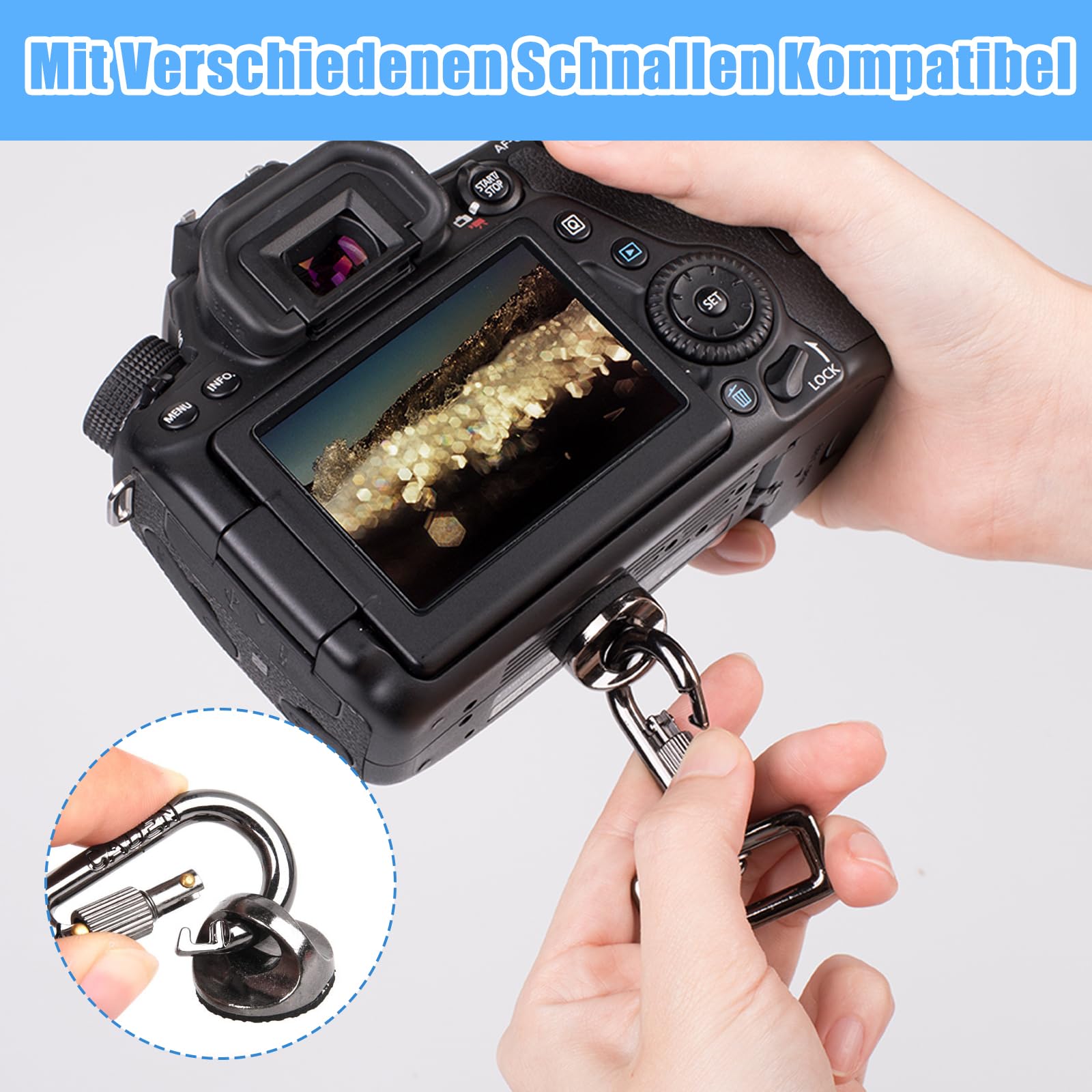 Kamera 1/4"Schrauben Und Hardware-Haken,2 Stücke Kamera Adapter-Schraube Kameragurt Karabiner