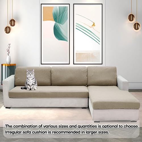 Miniatura 3 de ZNSAYOTX Fundas de sofá modulares para diván en forma de L, 1 pieza de cojín separado, repuesto universal, protector de muebles de patrón único con