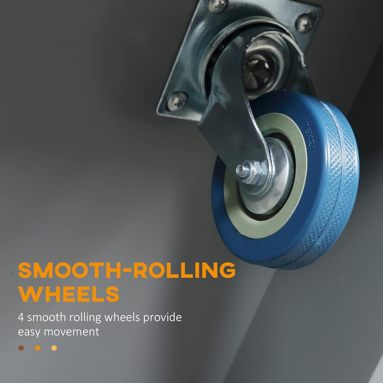 Rolling Kitchen Island with Storage, Portable Kitchen Cart with Stainless Steel Top, 2 Drawers, Spice, Knife and Towel Rack and Cabinets, Gray