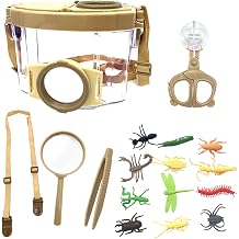 Bug Catcher Kit for Kids, Kids Bug Catching Kits, 16 Pcs Outdoor Nature Explorer Kit, Science Educational Kits with Tweezers, Magnifying Glass for Boys Girls