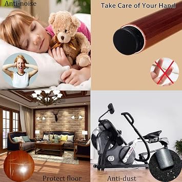 2x 4 Rectangle Tubing End Caps, 50 mm * 100 mmTubing Post End Cap, Black Plastic Plugs, Chair Glide Floor Protector (4, 2x 4)