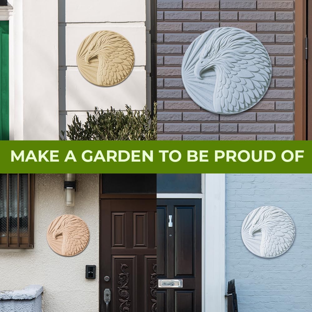 3D Eagle Head Concrete Mold Cement Plastic ABS 2mm – Round Eagle Mold for Cement – DIY Stepping Stone Decor for Garden, Patio, Walkway