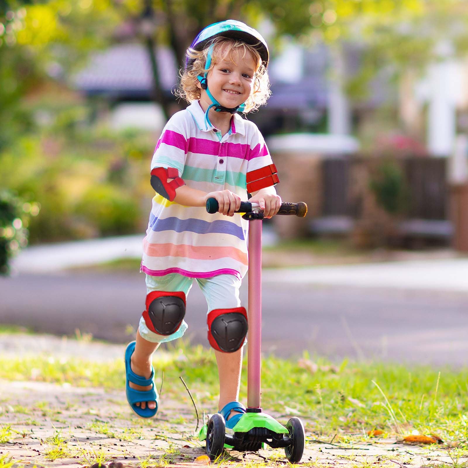Rodilleras para niños y jóvenes de 3 a 14 años, 6 en 1, equipo de protección para niños, rodilleras ajustables, coderas, para patinaje, ciclismo, patinaje, patinaje, patines