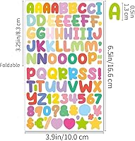 Vista 2 de 5400 calcomanías de letras, 60 hojas de calcomanías del alfabeto, vinilo de 0.5 pulgadas, autoadhesivas, varios colores, números de buzón
