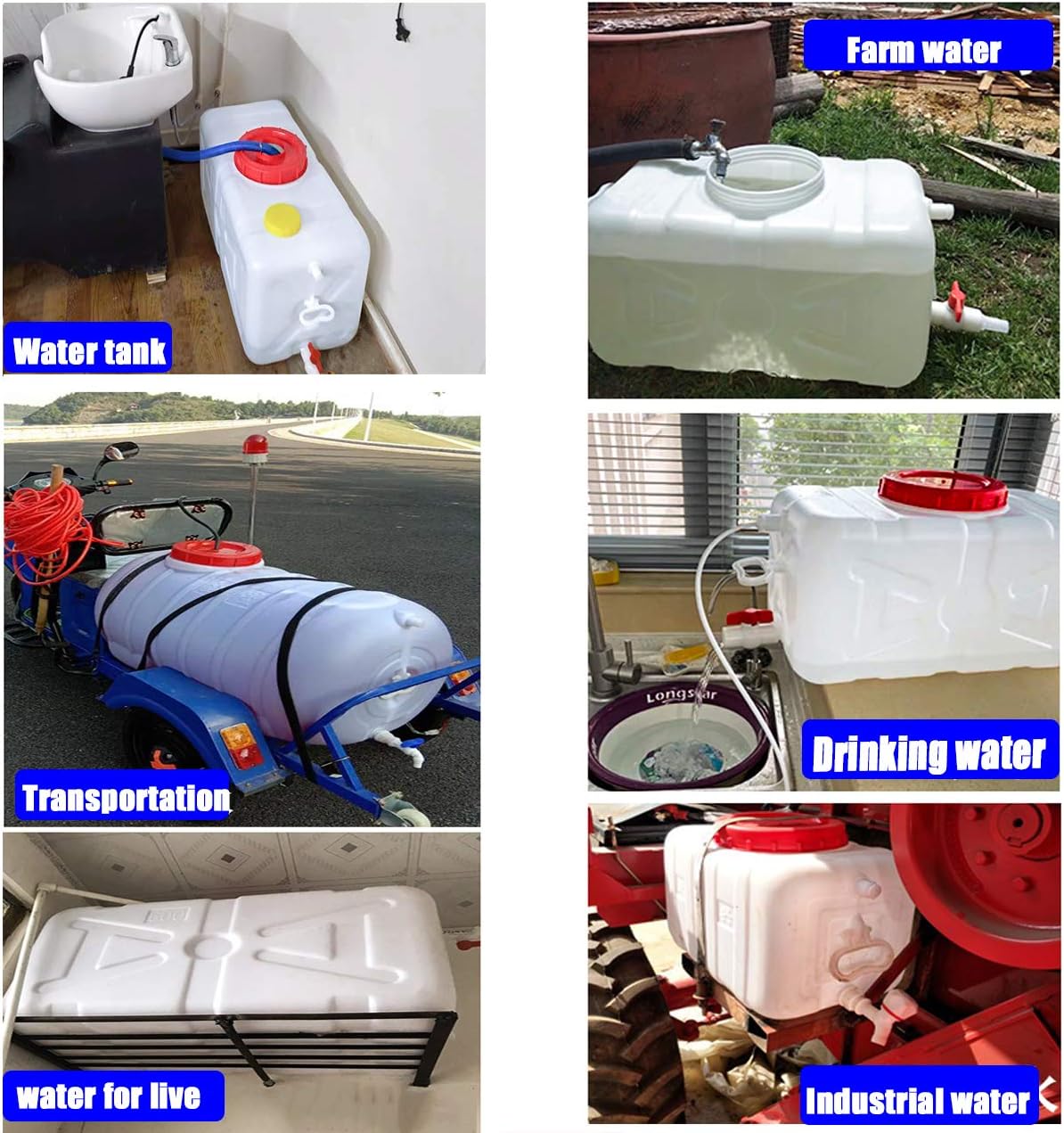 Emergency Water Storage Tank - 50L/80L/110L/200L Plastic Containers for Camping & Hiking, Portable Multi-Functional Water Reservoir, Outdoor Water Storage Solution