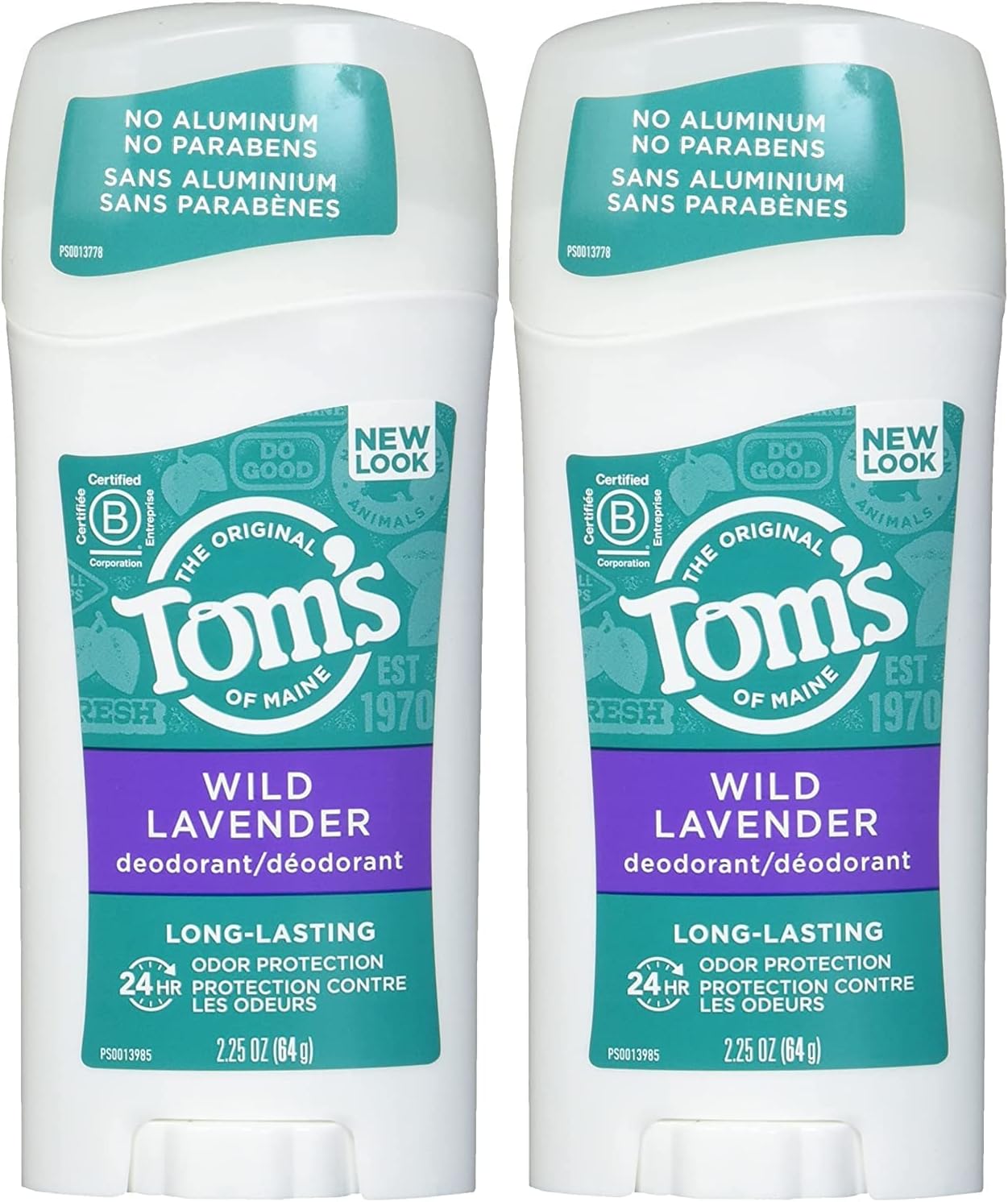 Tom's of Maine Natural Long-Lasting Deodorant Stick Lavender 2.25 Oz (Pack of 2)
