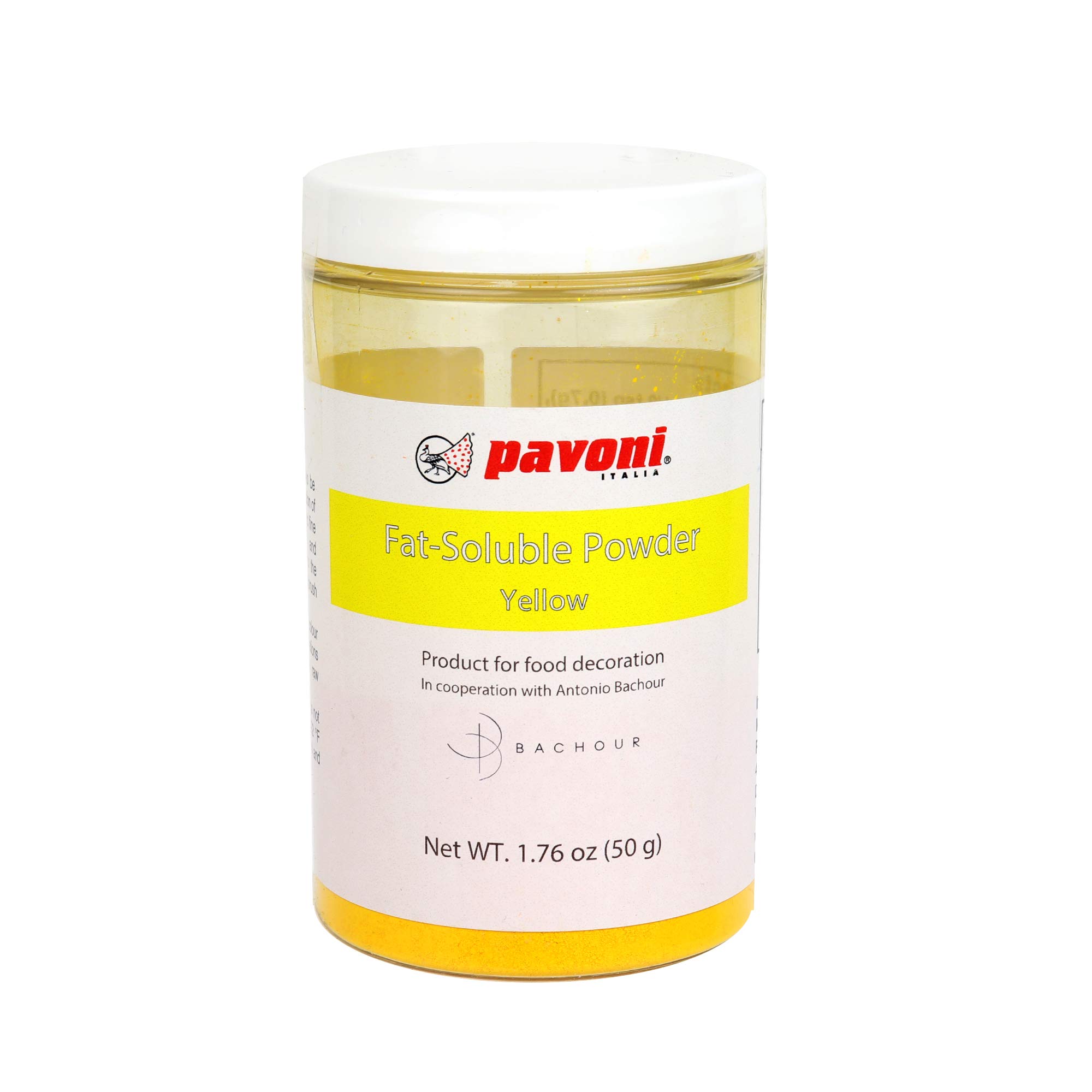 Pavoni Antonio Bachour Fat Soluble Powder Food Color 50 Grams Yellow