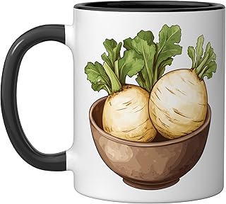 Rutabaga In A Bowl Ceramic Mug, Black/White